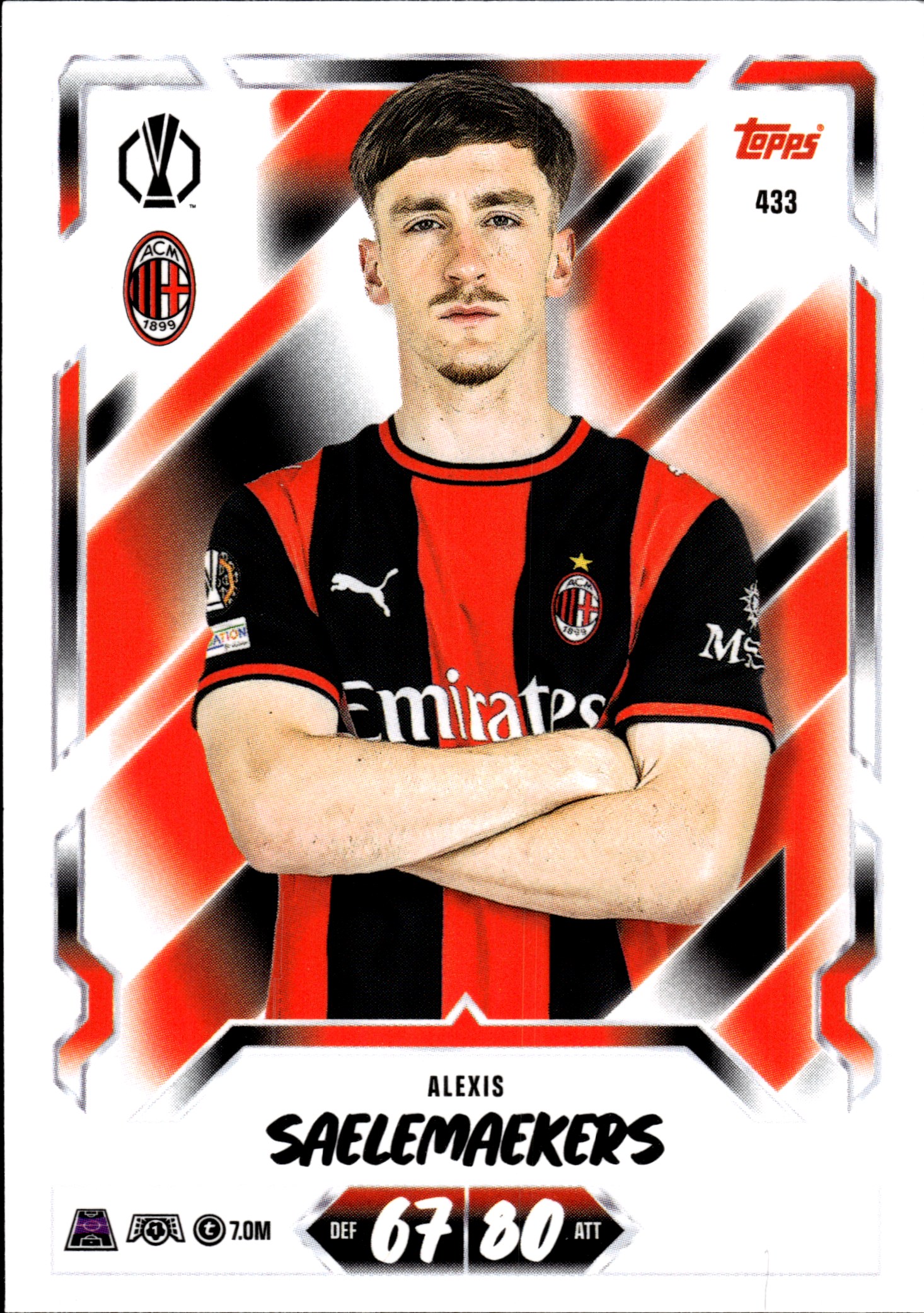 Alexis Saelemaekers - Topps Match Attax UEFA Club Competitions Base Set 2026-27, Nr. 433 (Art.-Nr. SG107178)
