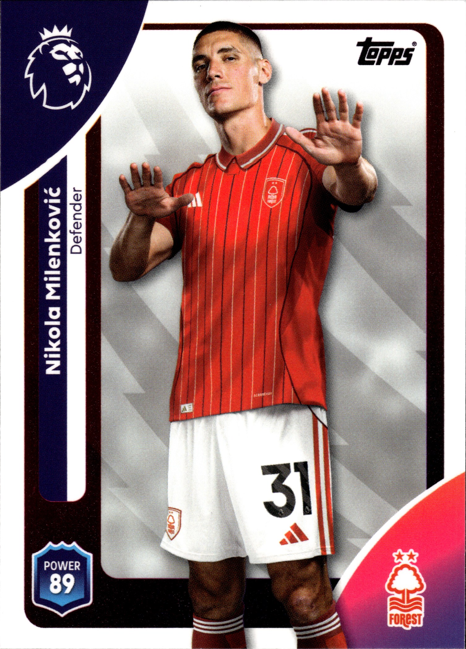 Nikola Milenković - Topps Match Attax Premier League Base Set 2025-26, Nr. 237 (Art.-Nr. SG109907)