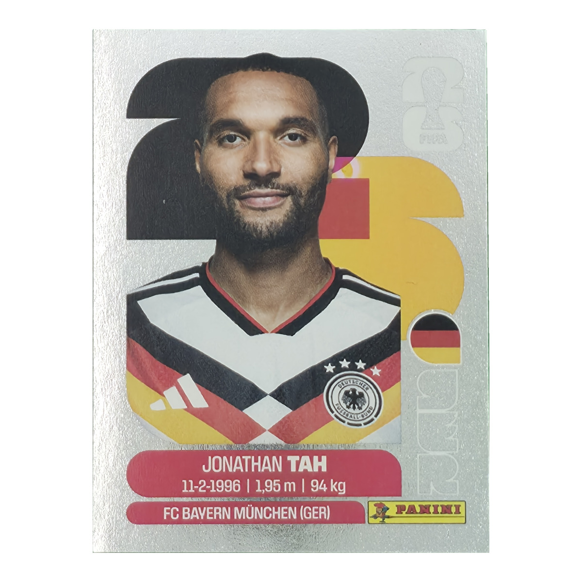 Jonathan Tah - Deutschland, FIFA WM 2026, Nr. GER-S3 – Silber-Edition