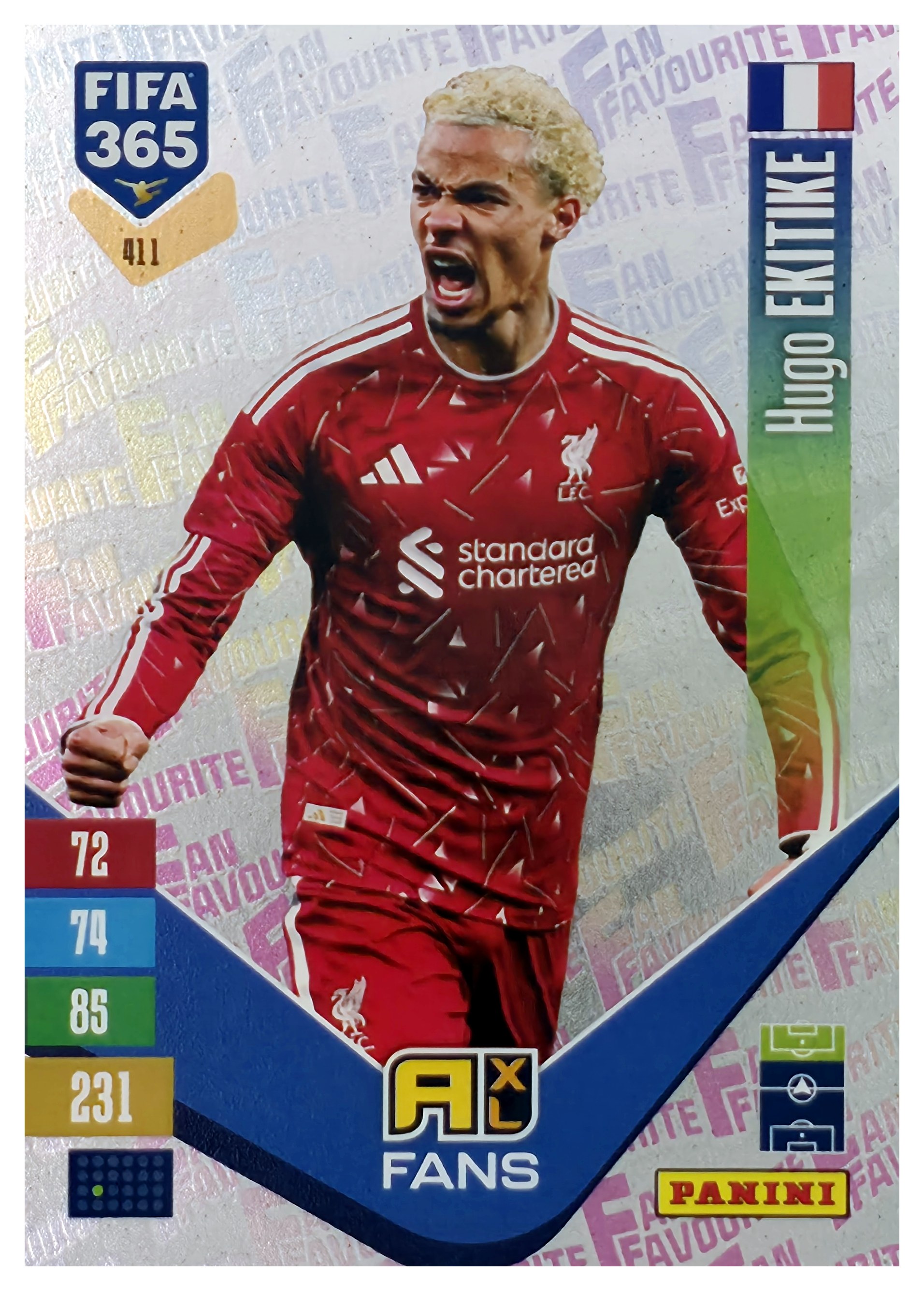 Hugo Ekitike - Panini Adrenalyn XL FIFA 365 Fan Favourites 2026-27, Nr. 411 – Insert (Art.-Nr. SG110475)