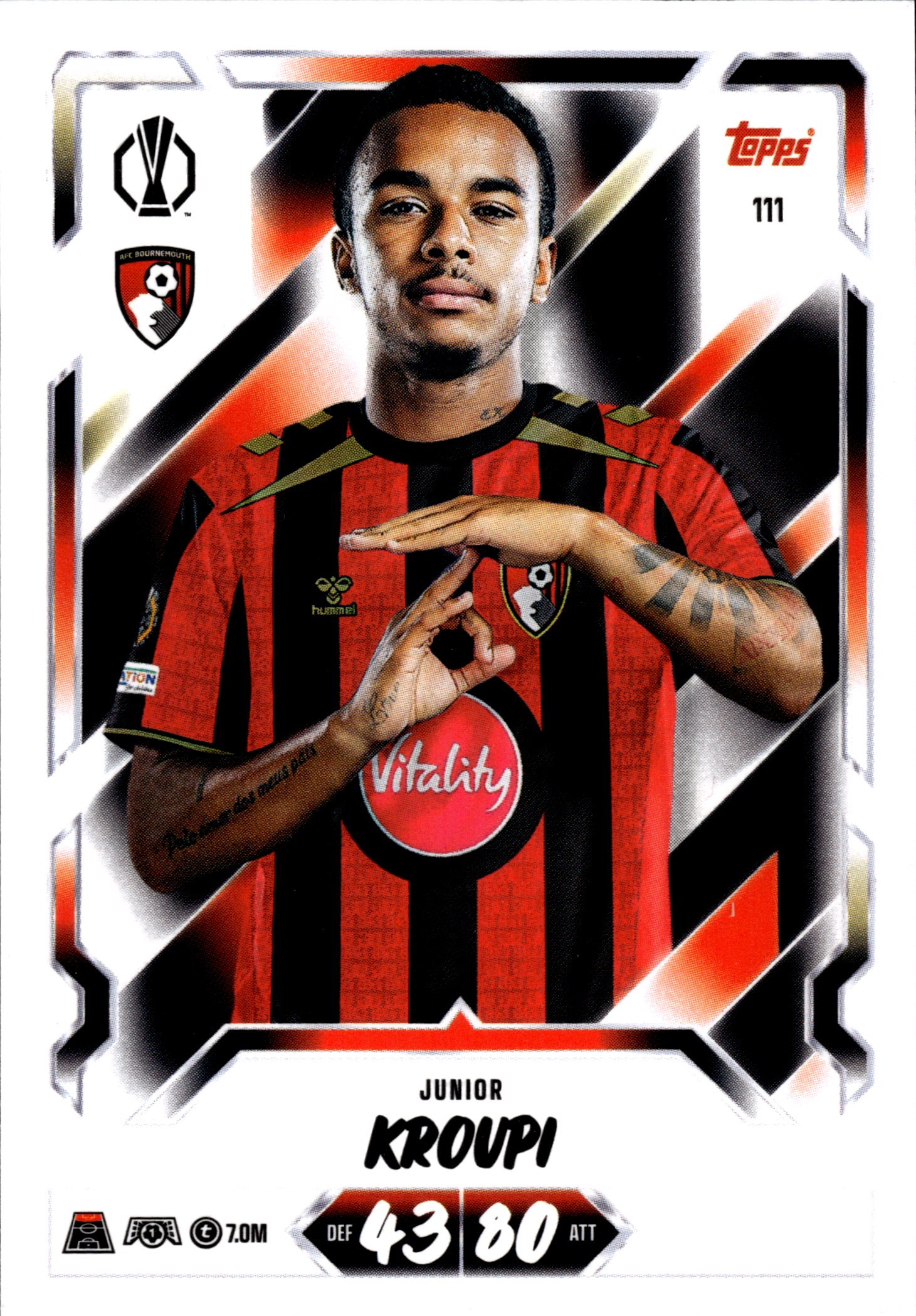 Junior Kroupi - Topps Match Attax UEFA Club Competitions Base Set 2026-27, Nr. 111 (Art.-Nr. SG107077)