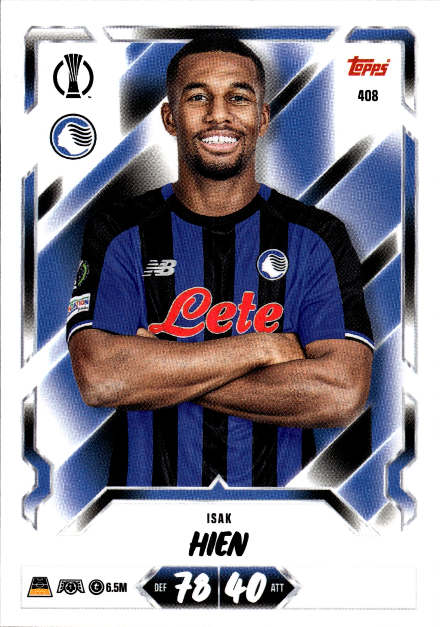 Isak Hien - Topps Match Attax UEFA Club Competitions Base Set 2026-27, Nr. 408 (Art.-Nr. SG107301)