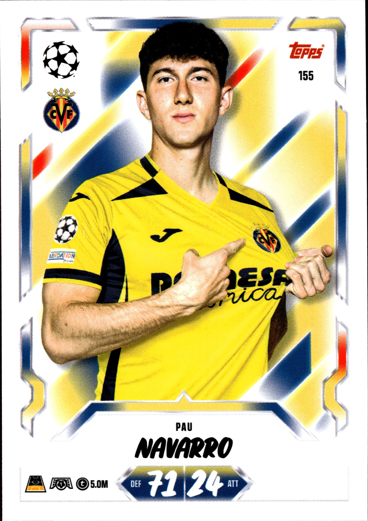 Pau Navarro - Topps Match Attax UEFA Club Competitions Base Set 2026-27, Nr. 155 (Art.-Nr. SG107315)