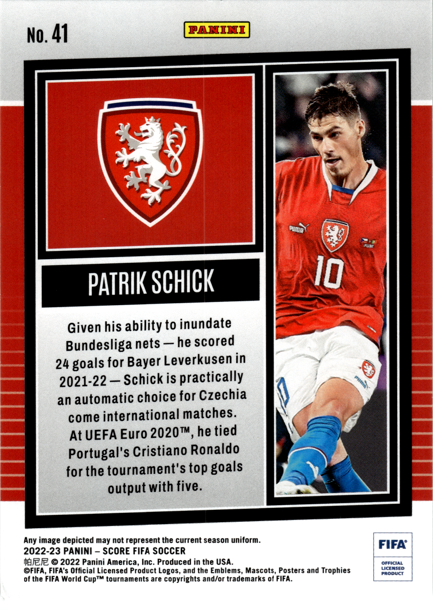Patrik Schick - Panini Score FIFA Soccer 2022-23, Nr. 41