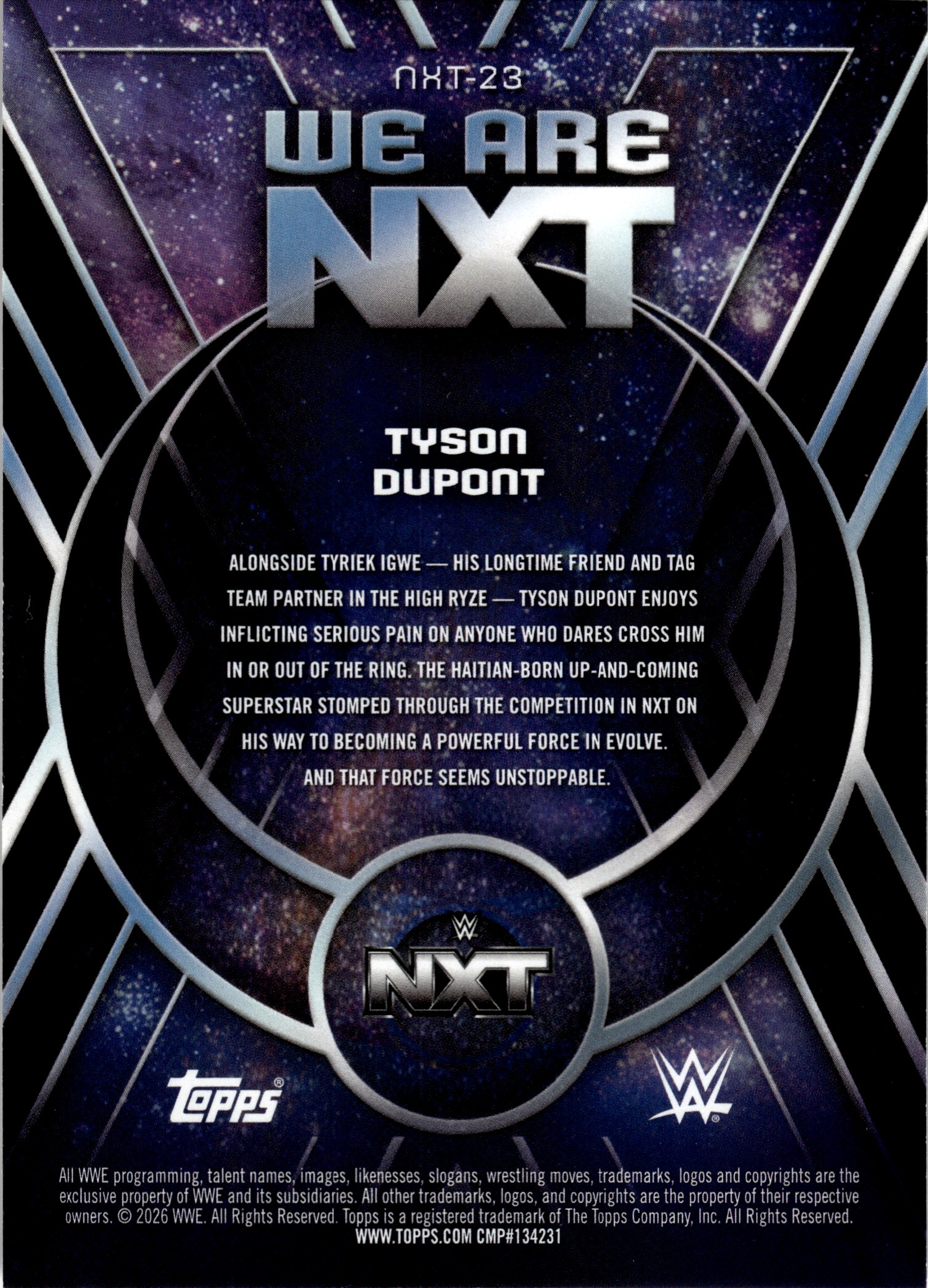 Tyson Dupont - Topps WWE Universe We Are NXT 2026, Nr. NXT-23 – Insert