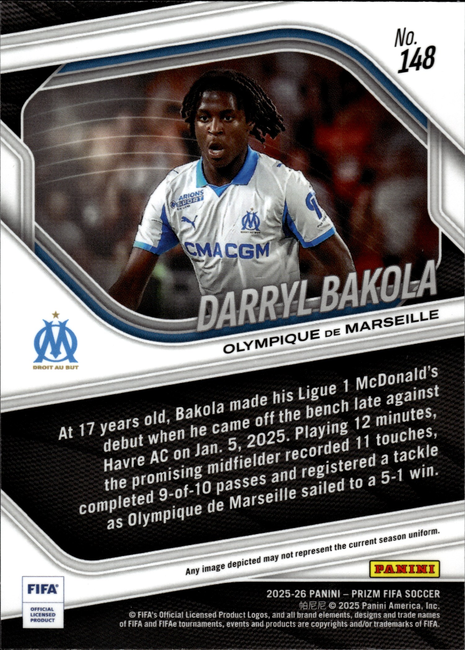 Darryl Bakola - Panini Prizm FIFA Base Set 2025-26, Nr. 148 – Rookie Card