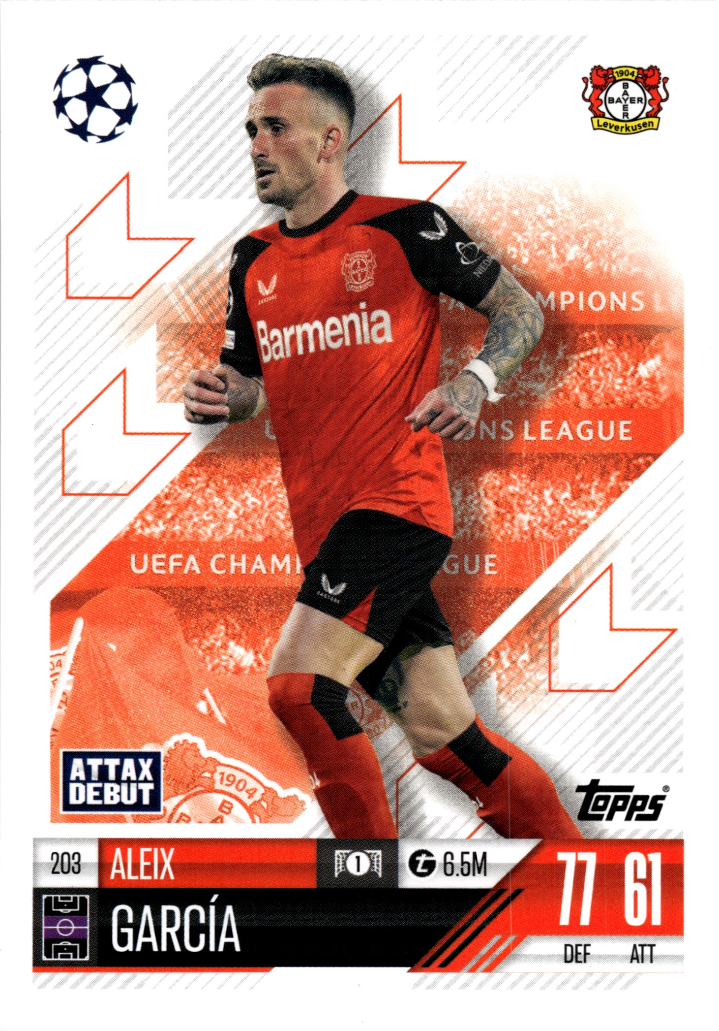 Aleix García - Topps Match Attax UEFA Club Competitions Attax Debutant 2024-25, Nr. 203 (Art.-Nr. SG107959)