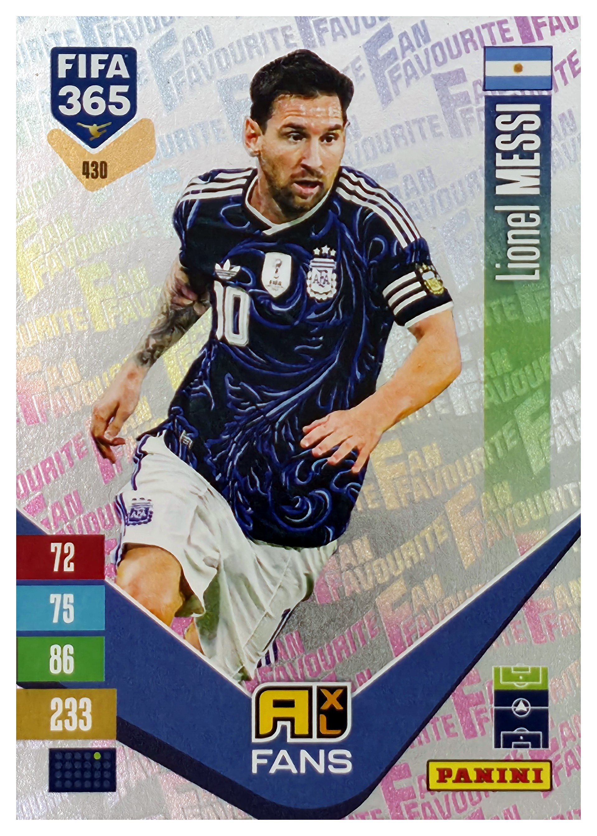 Lionel Messi - Panini Adrenalyn XL FIFA 365 Fan Favourites 2026-27, Nr. 430 – Insert (Art.-Nr. SG110468)