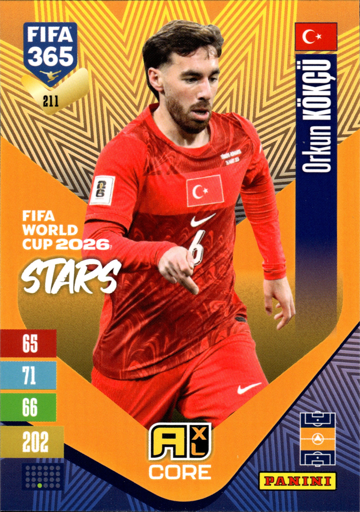 Orkun Kökçü - Panini Adrenalyn XL FIFA 365 FIFA World Cup 2026 Stars 2026-27, Nr. 211 (Art.-Nr. SG110308)