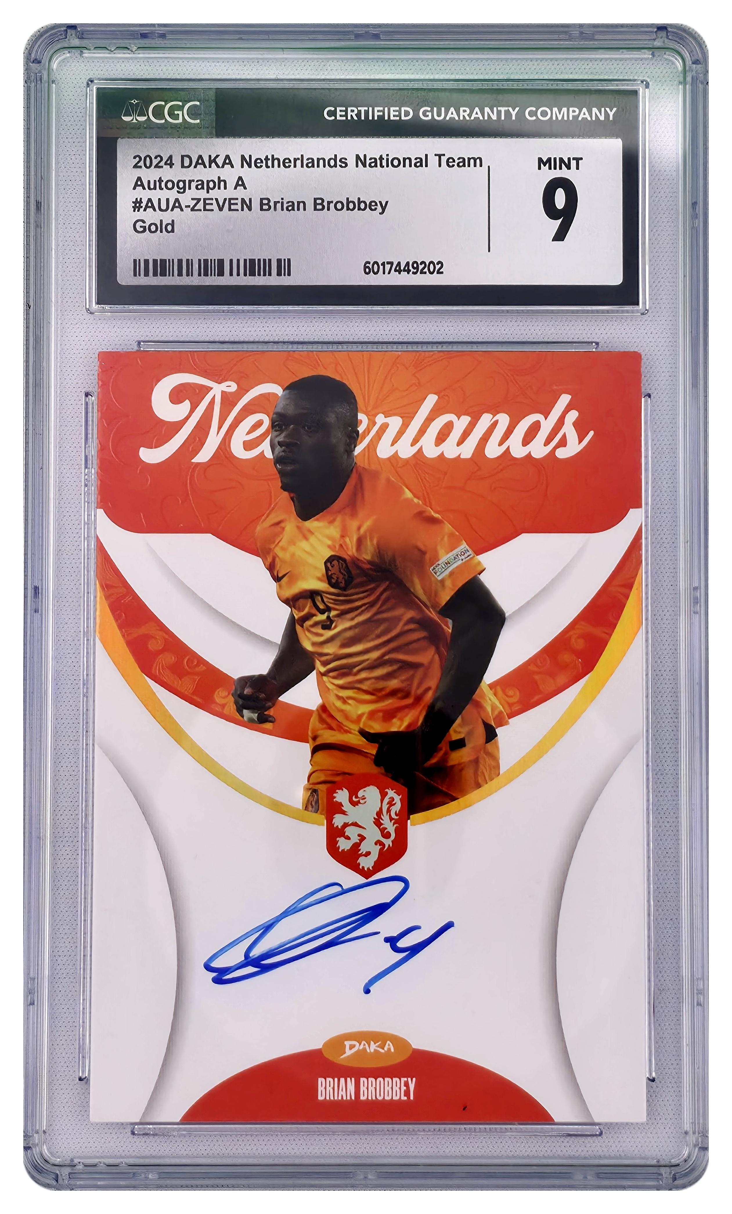 2024 DAKA Netherlands National Team - Brian Brobbey - Autograph A Gold 04/20 - AUA-ZEVEN (CGC 9 · Nr. AUA-ZEVEN)