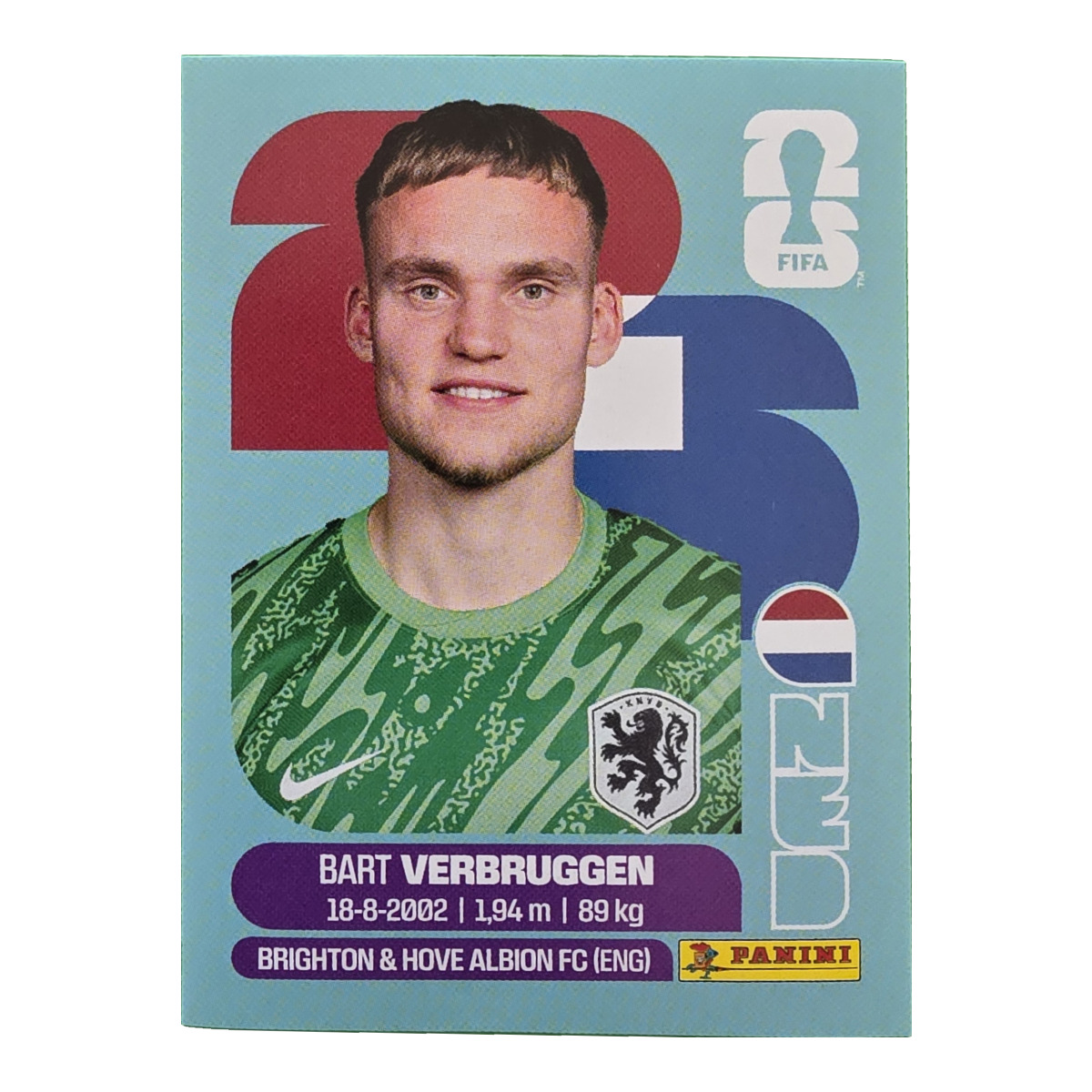 Bart Verbruggen - Niederlande, FIFA WM 2026, Nr. NED2