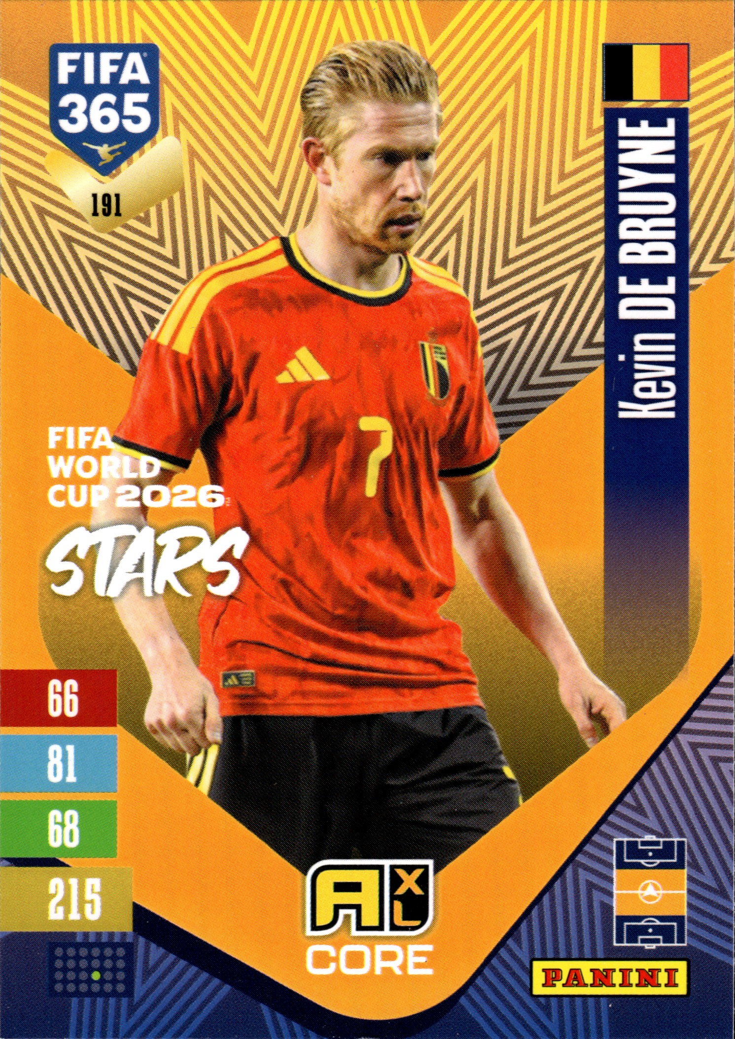 Kevin De Bruyne - Panini Adrenalyn XL FIFA 365 FIFA World Cup 2026 Stars 2026-27, Nr. 191 (Art.-Nr. SG110278)