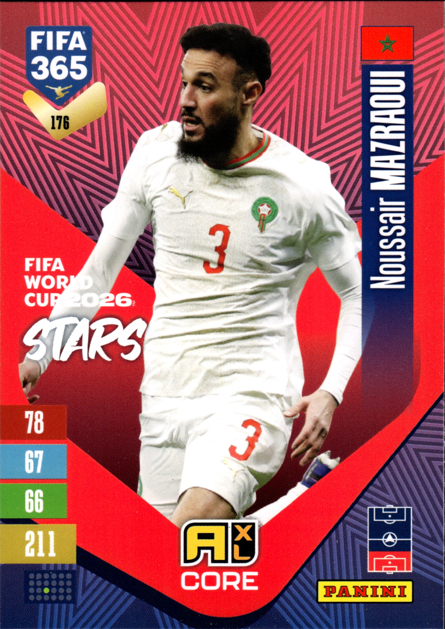 Noussair Mazraoui - Panini Adrenalyn XL FIFA 365 FIFA World Cup 2026 Stars 2026-27, Nr. 176 (Art.-Nr. SG110324)
