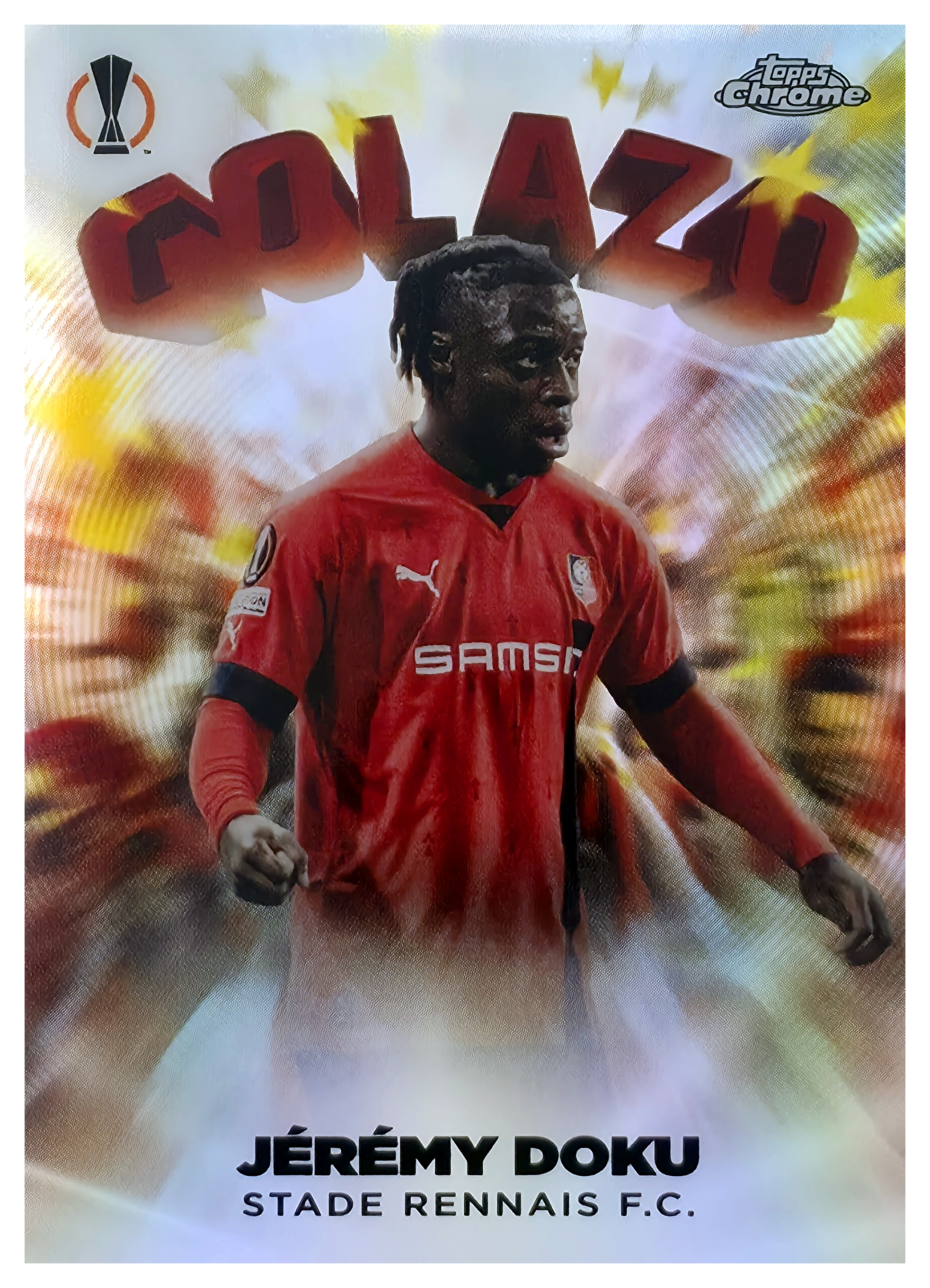 Jérémy Doku - Topps Chrome UEFA Club Competitions Golazo 2022-23, Nr. G-16 – Insert (Art.-Nr. SG106461)