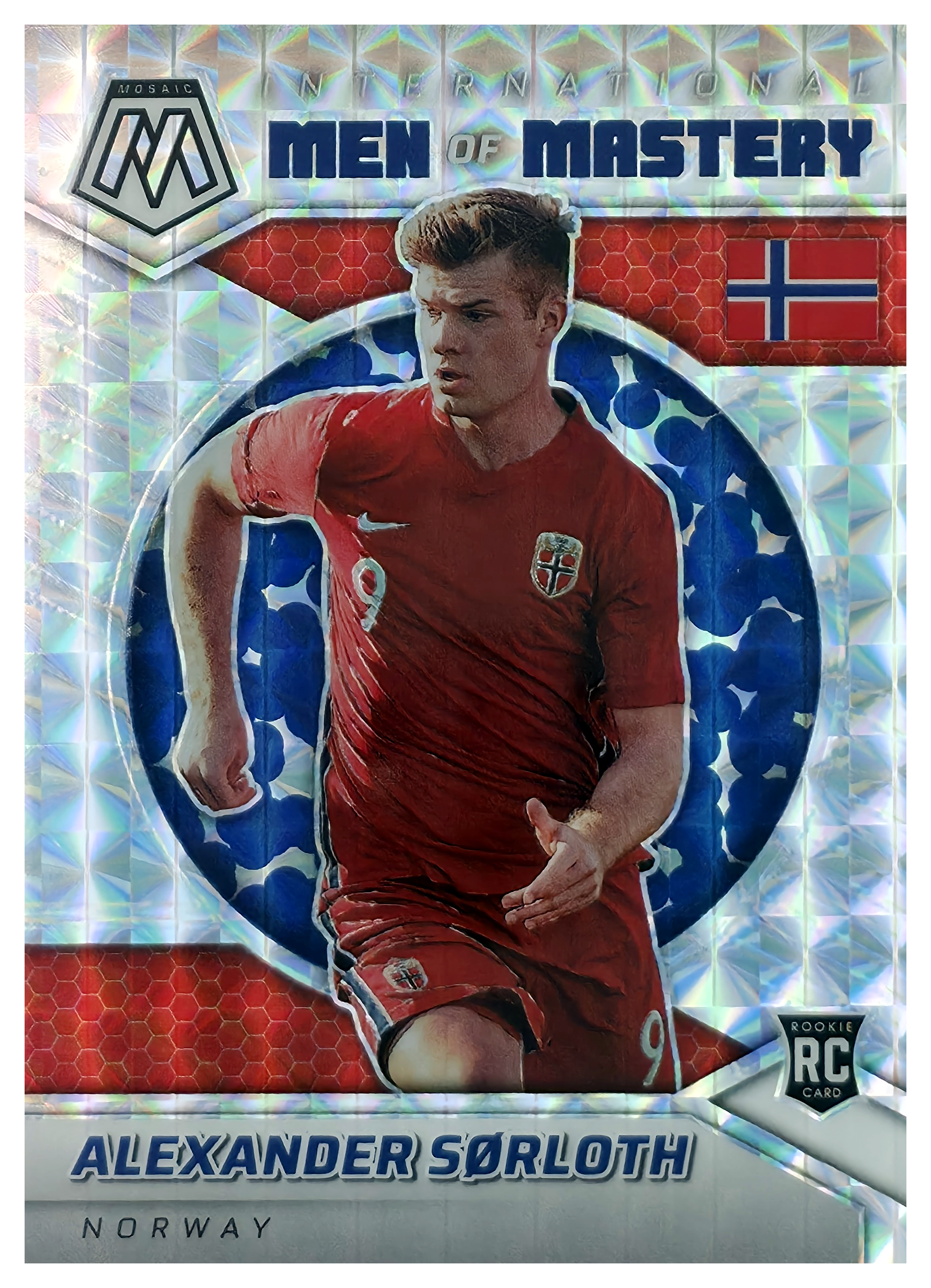 Alexander Sørloth - Panini Mosaic FIFA Road to World Cup International Men of Mastery 2021-22, Nr. 14 – Rookie Card, Mosaic, Insert (Art.-Nr. SG106017)