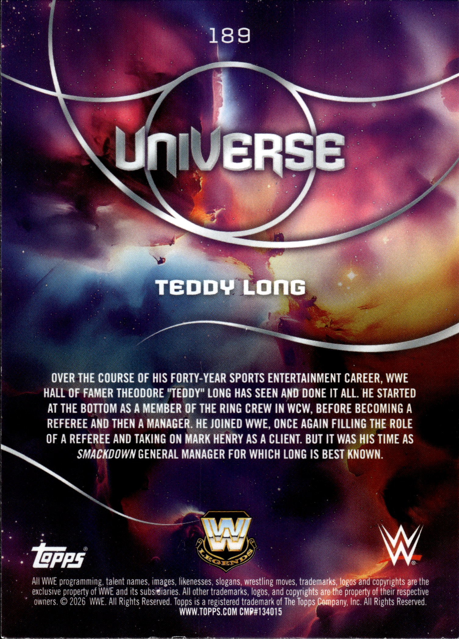 Teddy Long - Topps WWE Universe Base Set 2026, Nr. 189