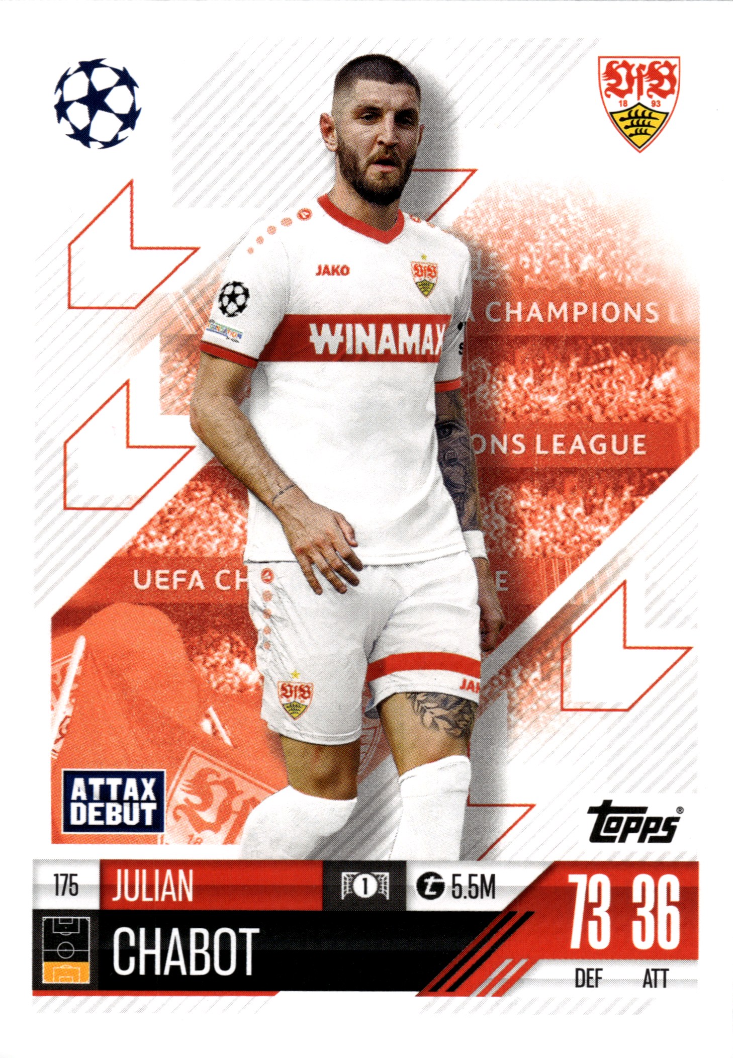 Julian Chabot - Topps Match Attax UEFA Club Competitions Attax Debutant 2024-25, Nr. 175 (Art.-Nr. SG107962)