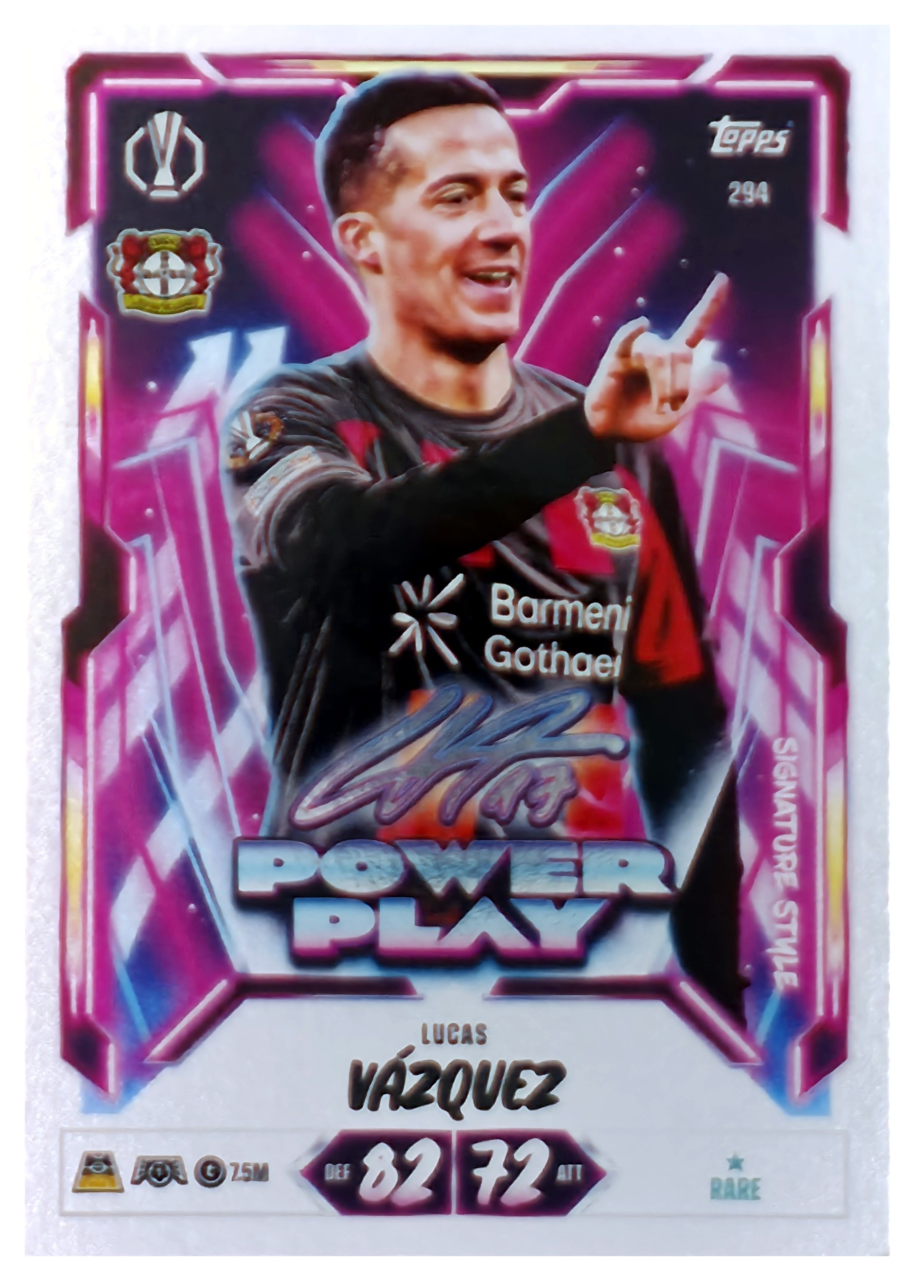 Lucas Vázquez - Topps Match Attax UEFA Club Competitions Power Play Signature Style 2026-27, Nr. 294 (Art.-Nr. SG107538)