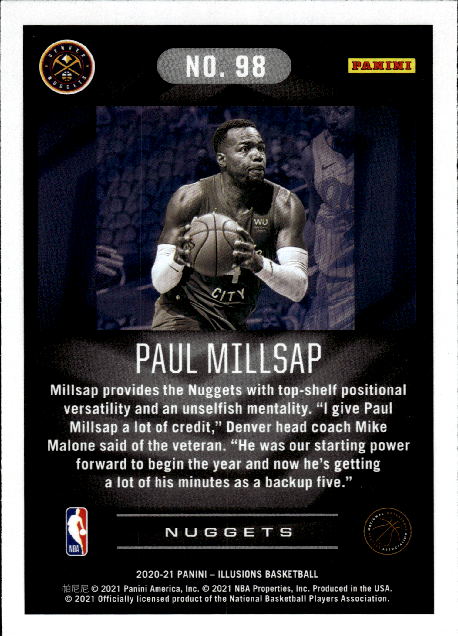 Paul Millsap - Panini Illusions Base Set 2020-21, Nr. 98