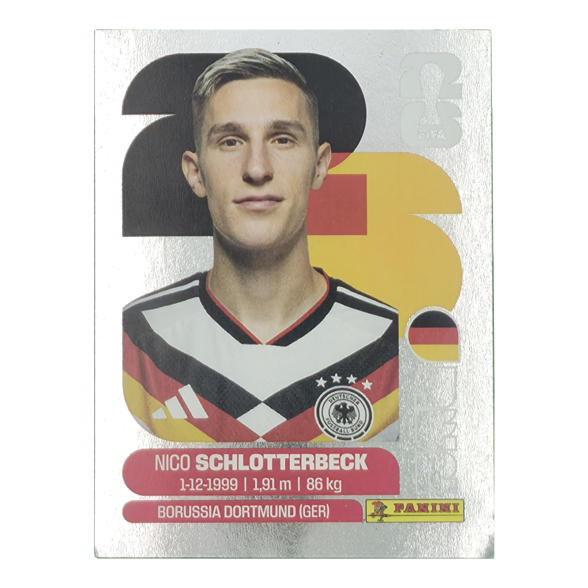 Nico Schlotterbeck - Deutschland, FIFA WM 2026, Nr. GER-S5 – Silber-Edition