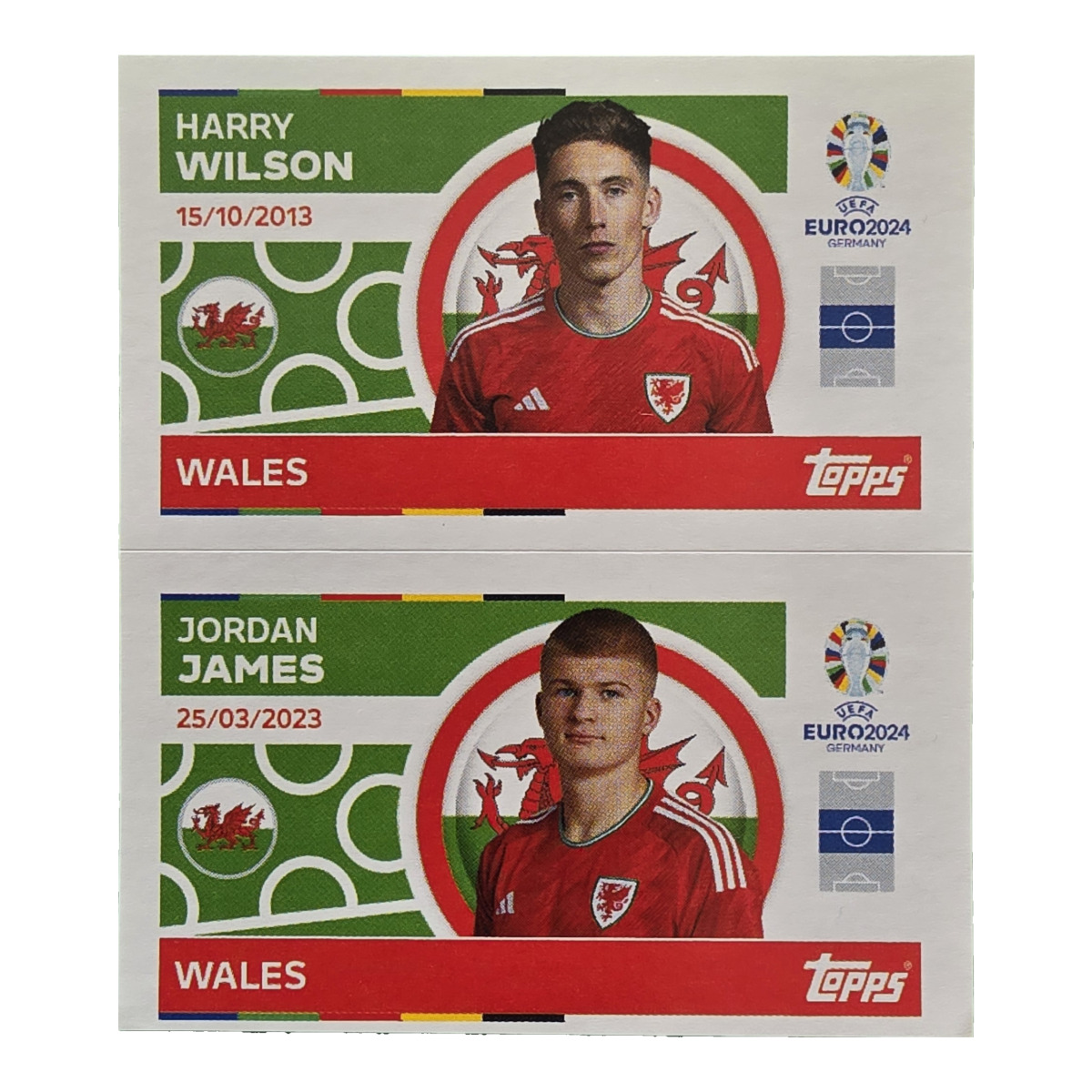 Harry Wilson / Jordan James - Wales, UEFA Euro 2024, Nr. WAL10-11