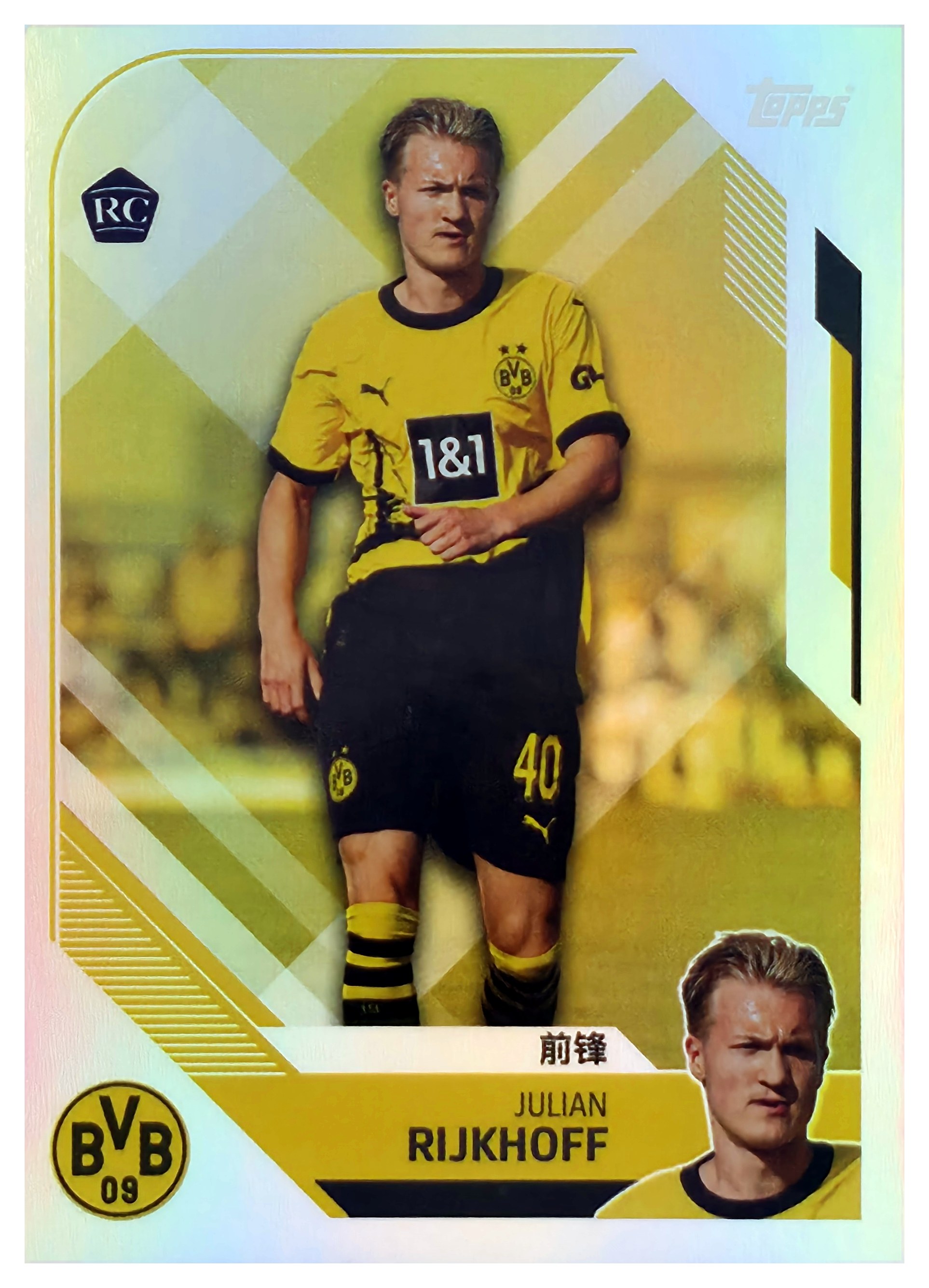 Julian Rijkhoff - Topps Borussia Dortmund Team Set China Edition Base Set 2023-24, Nr. BVBC-24 – Rookie Card (Art.-Nr. SG110747)
