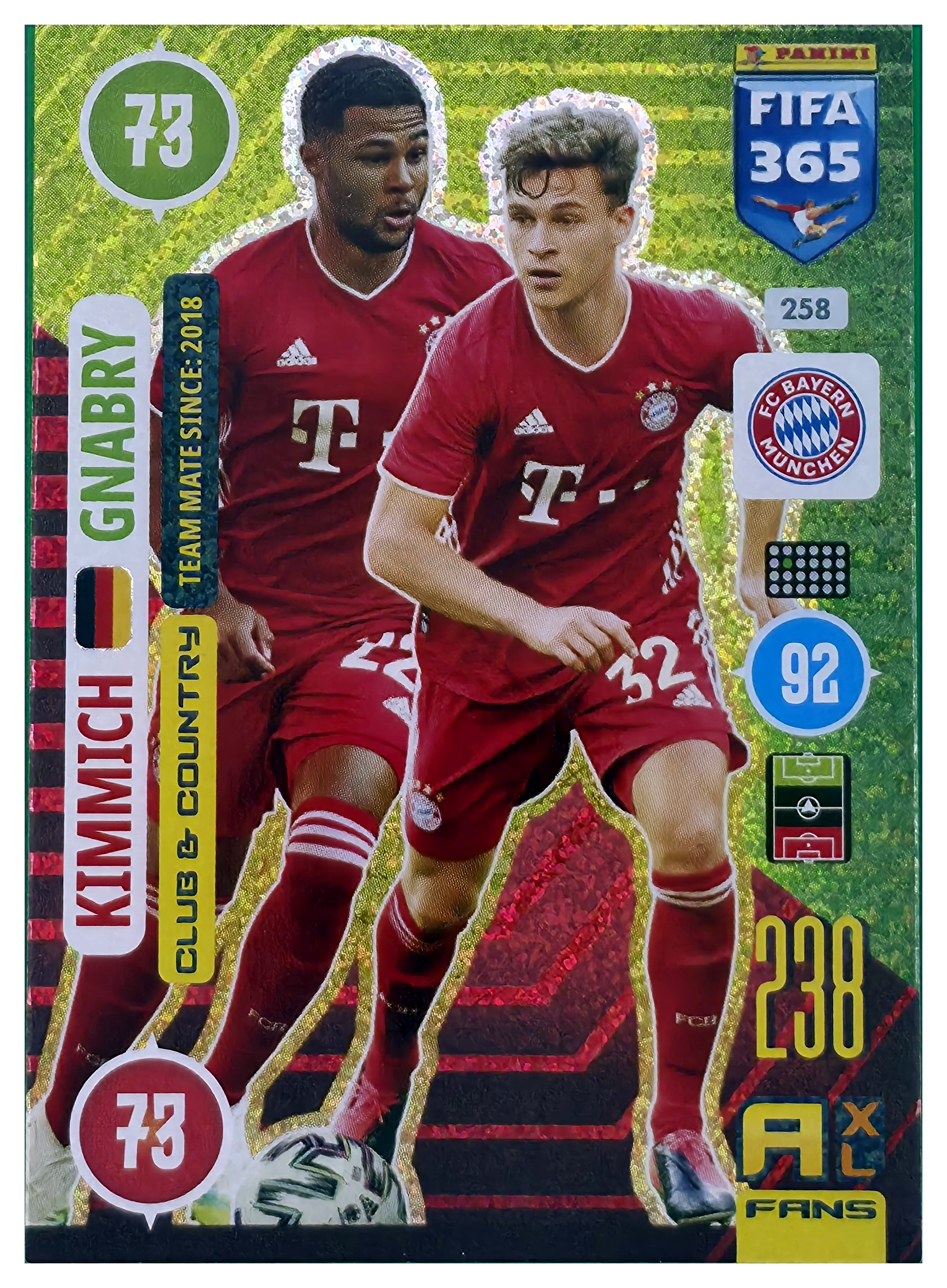 Joshua Kimmich / Serge Gnabry - Panini Adrenalyn XL FIFA 365 Club & Country 2021, Nr. 258 – Insert (Art.-Nr. SG106458)