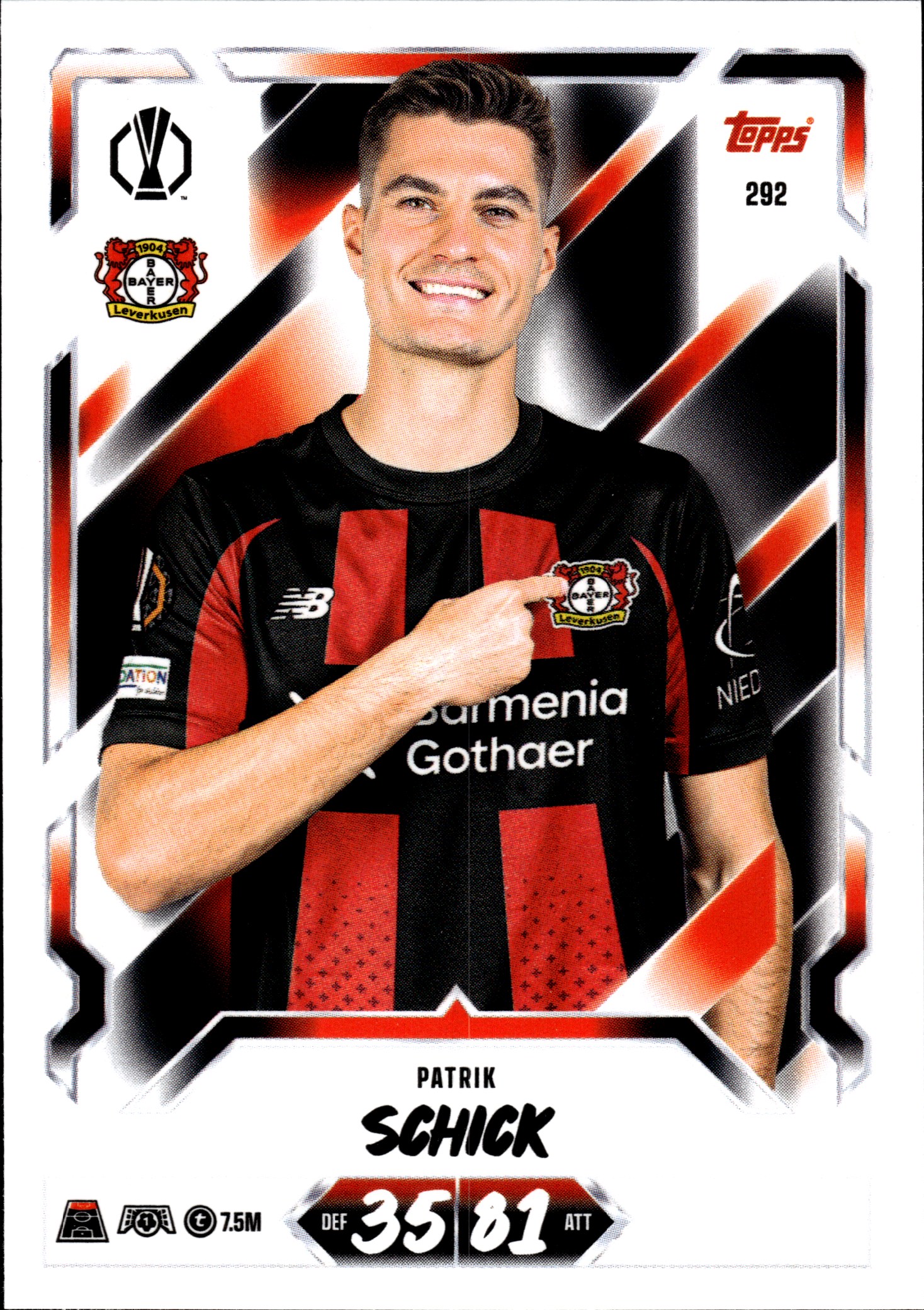 Patrik Schick - Topps Match Attax UEFA Club Competitions Base Set 2026-27, Nr. 292 (Art.-Nr. SG107331)