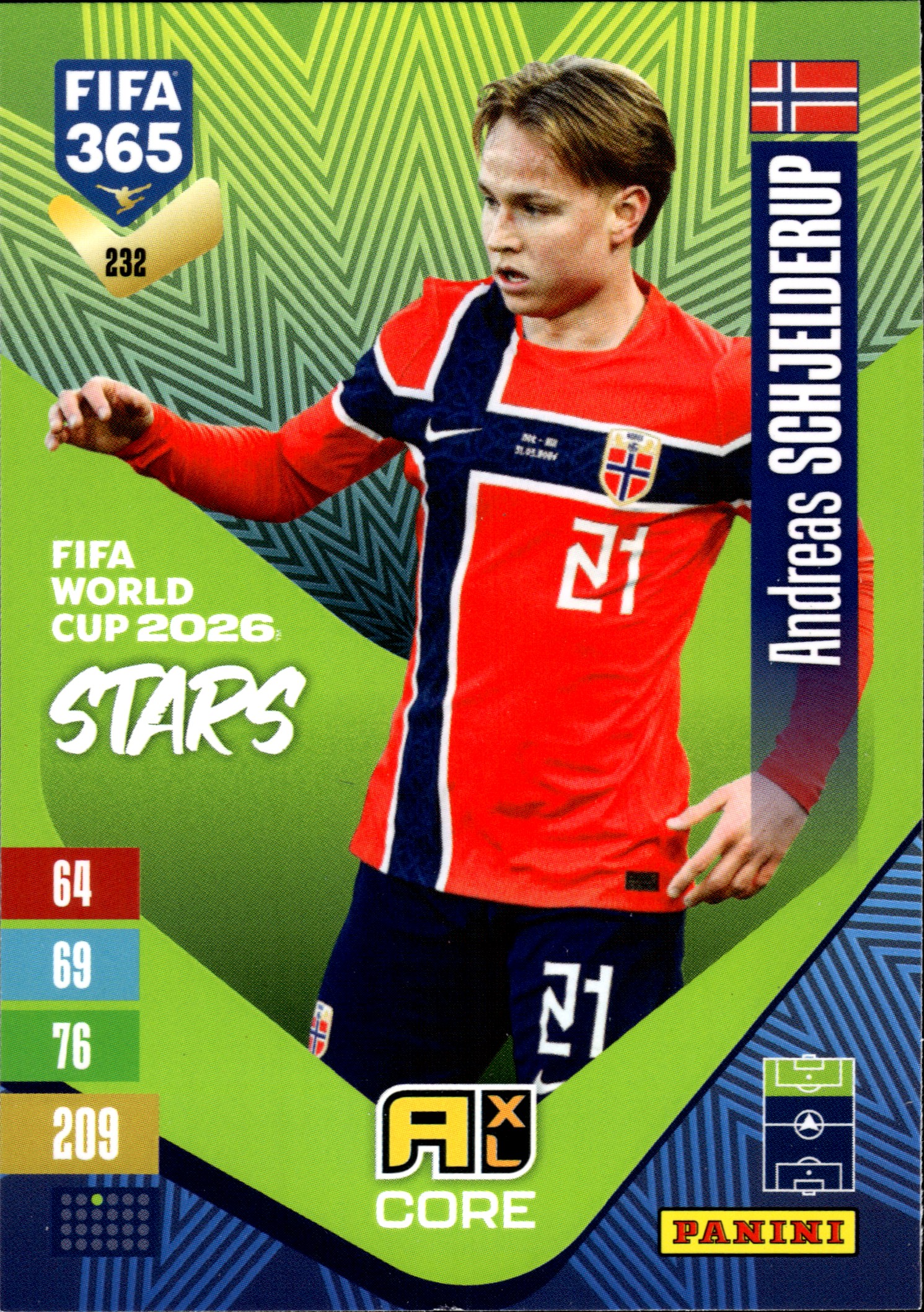 Andreas Schjelderup - Panini Adrenalyn XL FIFA 365 FIFA World Cup 2026 Stars 2026-27, Nr. 232 (Art.-Nr. SG110246)