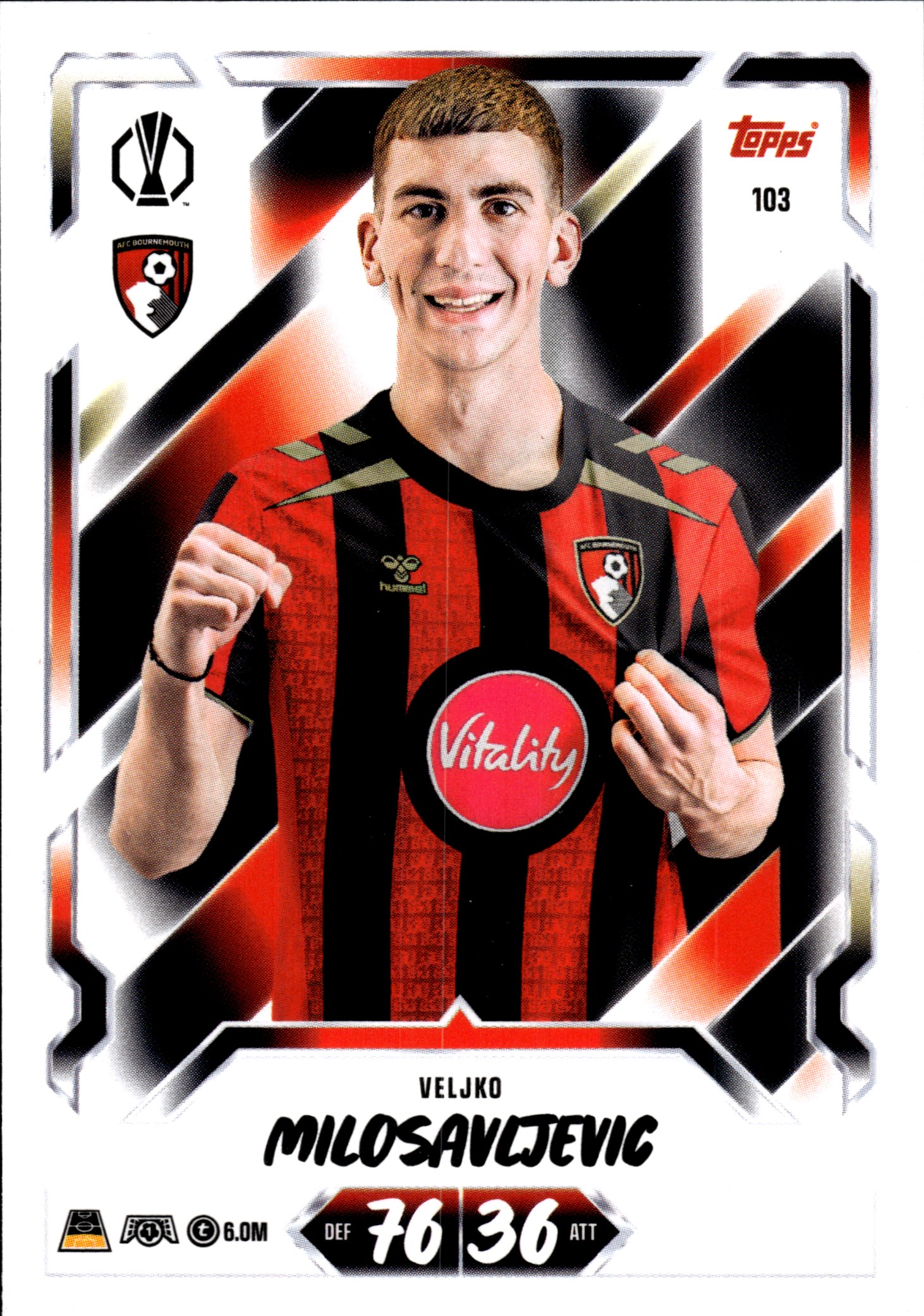 Veljko Milosavljevic - Topps Match Attax UEFA Club Competitions Base Set 2026-27, Nr. 103 (Art.-Nr. SG107273)