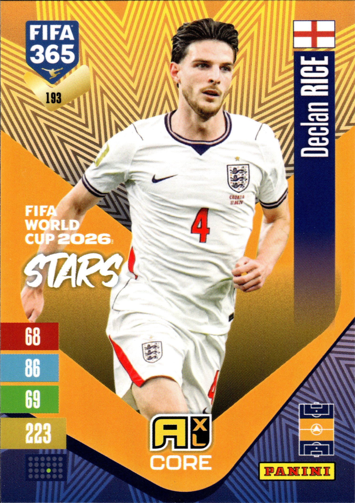 Declan Rice - Panini Adrenalyn XL FIFA 365 FIFA World Cup 2026 Stars 2026-27, Nr. 193 (Art.-Nr. SG110296)