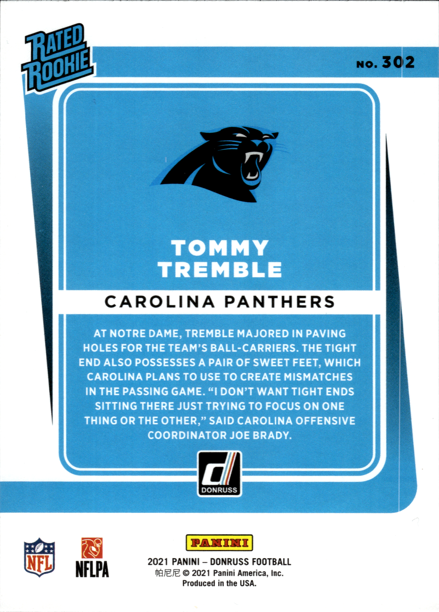 Tommy Tremble - Panini Donruss Base Set 2021, Nr. 302 – Rookie Card