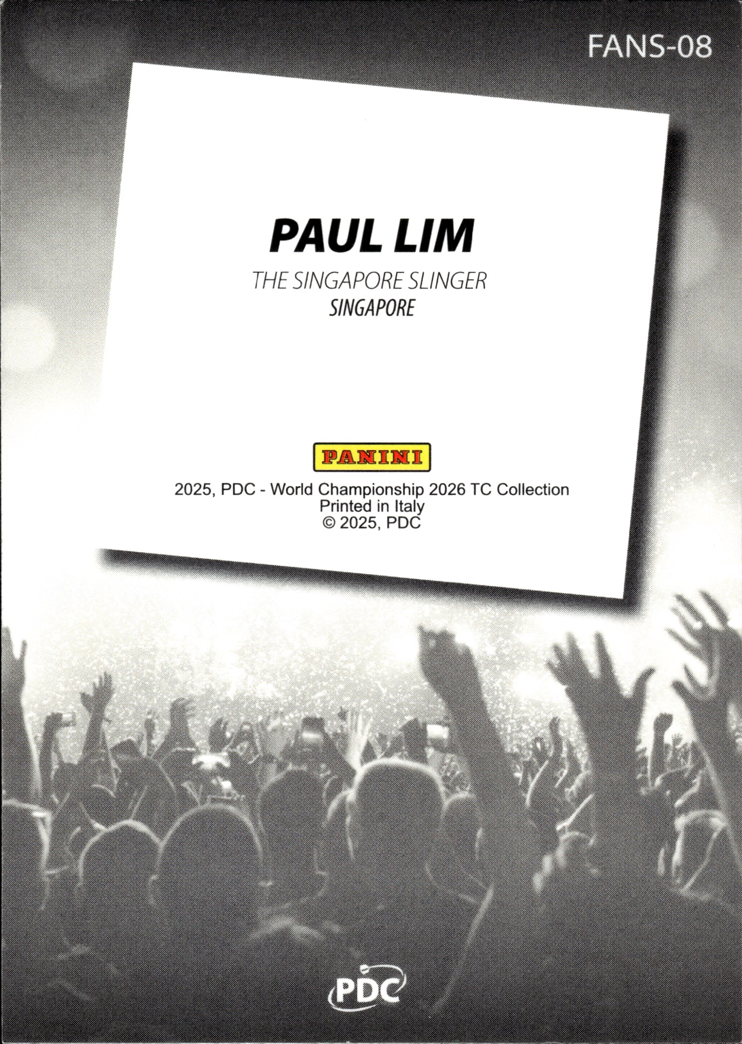 Paul Lim - Panini PDC World Championship TC Collection Fans' Favourite 2026, Nr. FANS-08 – Insert