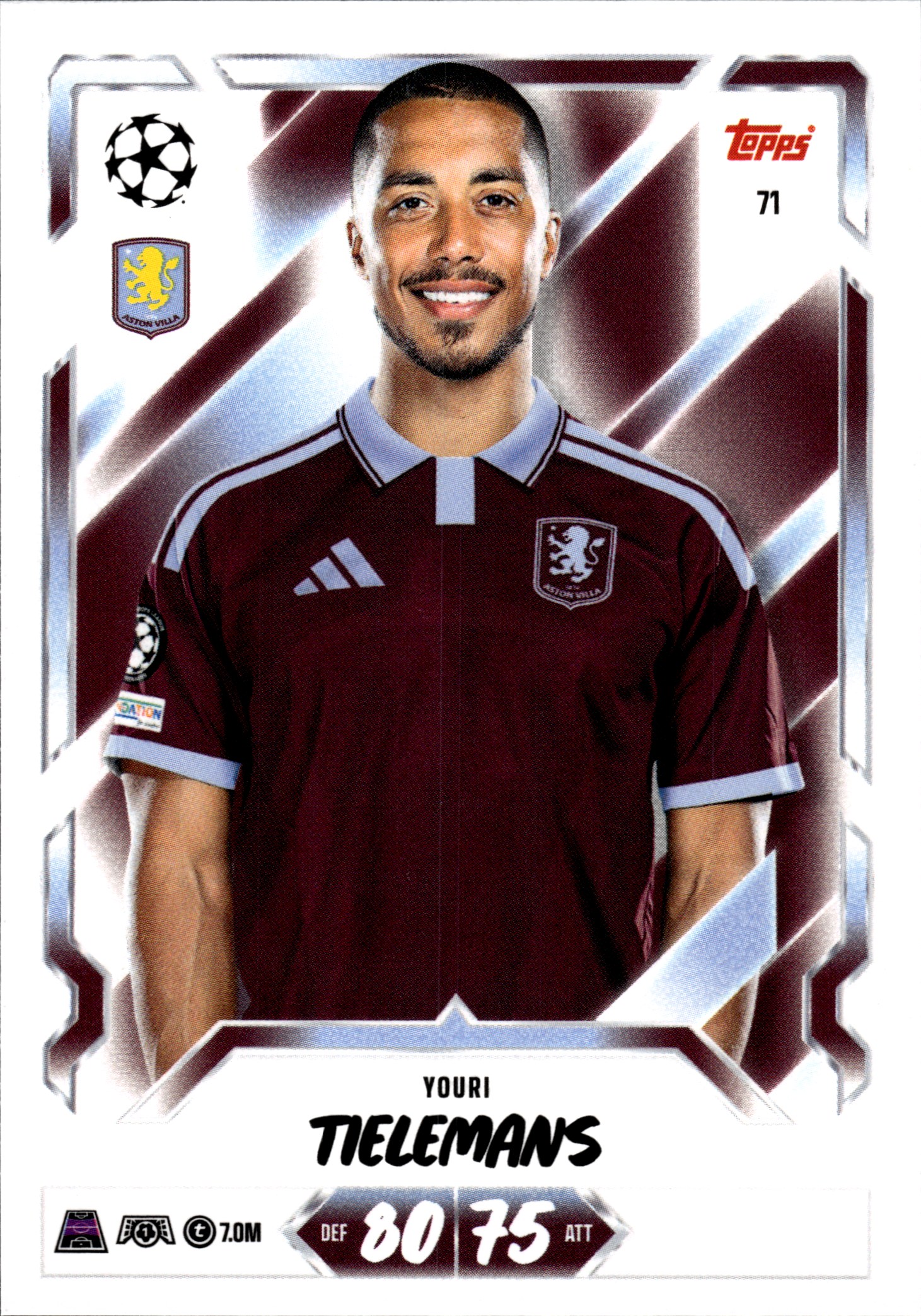 Youri Tielemans - Topps Match Attax UEFA Club Competitions Base Set 2026-27, Nr. 71 (Art.-Nr. SG107295)