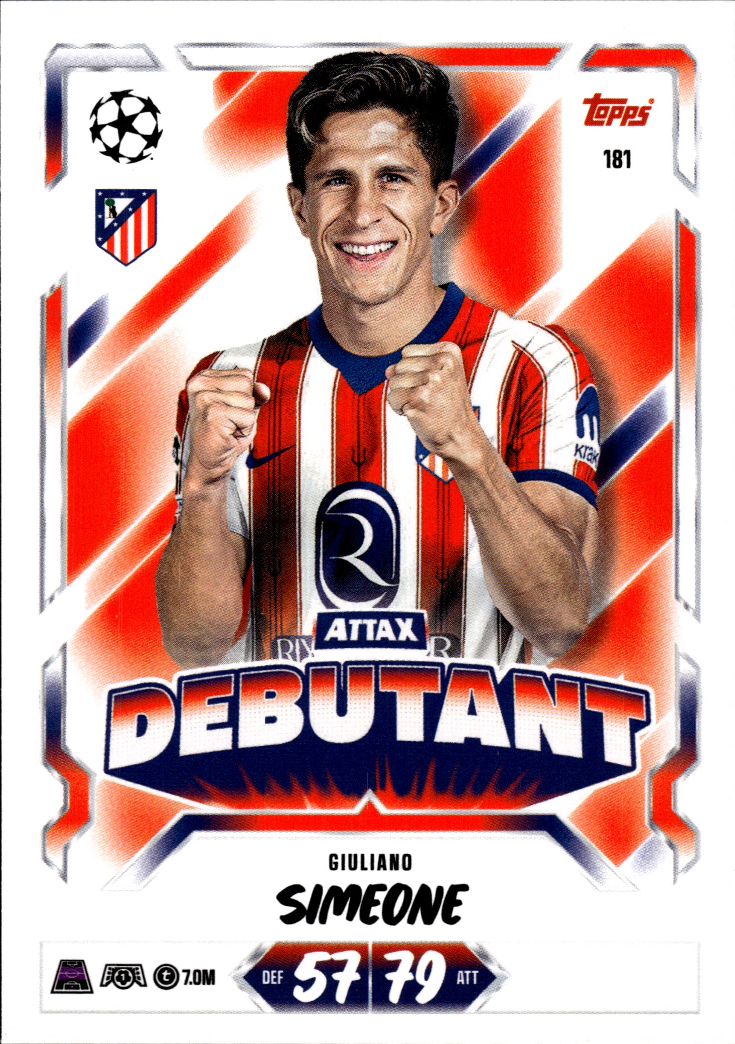 Giuliano Simeone - Topps Match Attax UEFA Club Competitions Attax Debutant 2026-27, Nr. 181 (Art.-Nr. SG107093)