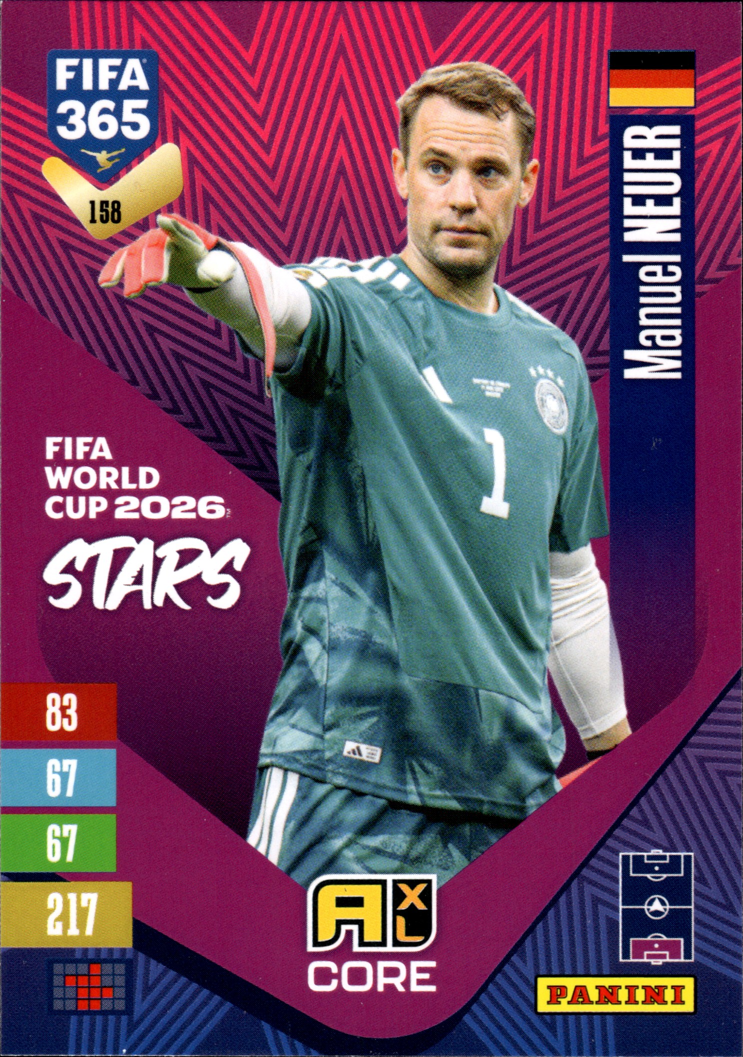 Manuel Neuer - Panini Adrenalyn XL FIFA 365 FIFA World Cup 2026 Stars 2026-27, Nr. 158 (Art.-Nr. SG110330)