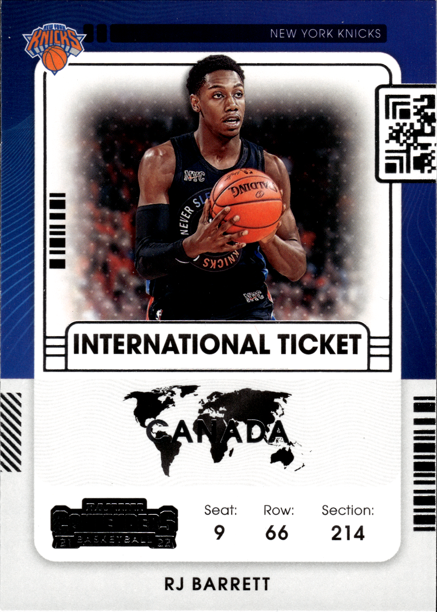 RJ Barrett - Panini Contenders International Ticket 2021-22, Nr. 7 (Art.-Nr. SG103507)