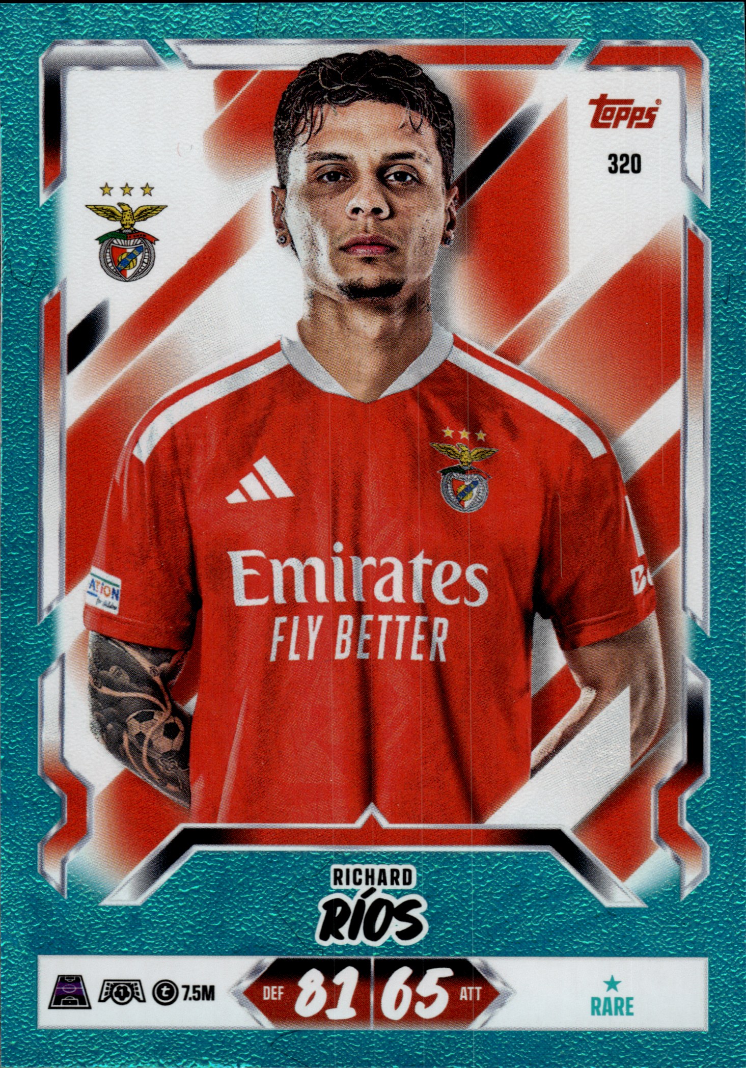 Richard Ríos - Topps Match Attax UEFA Club Competitions Base Set 2026-27, Nr. 320 – Rare (Art.-Nr. SG107404)