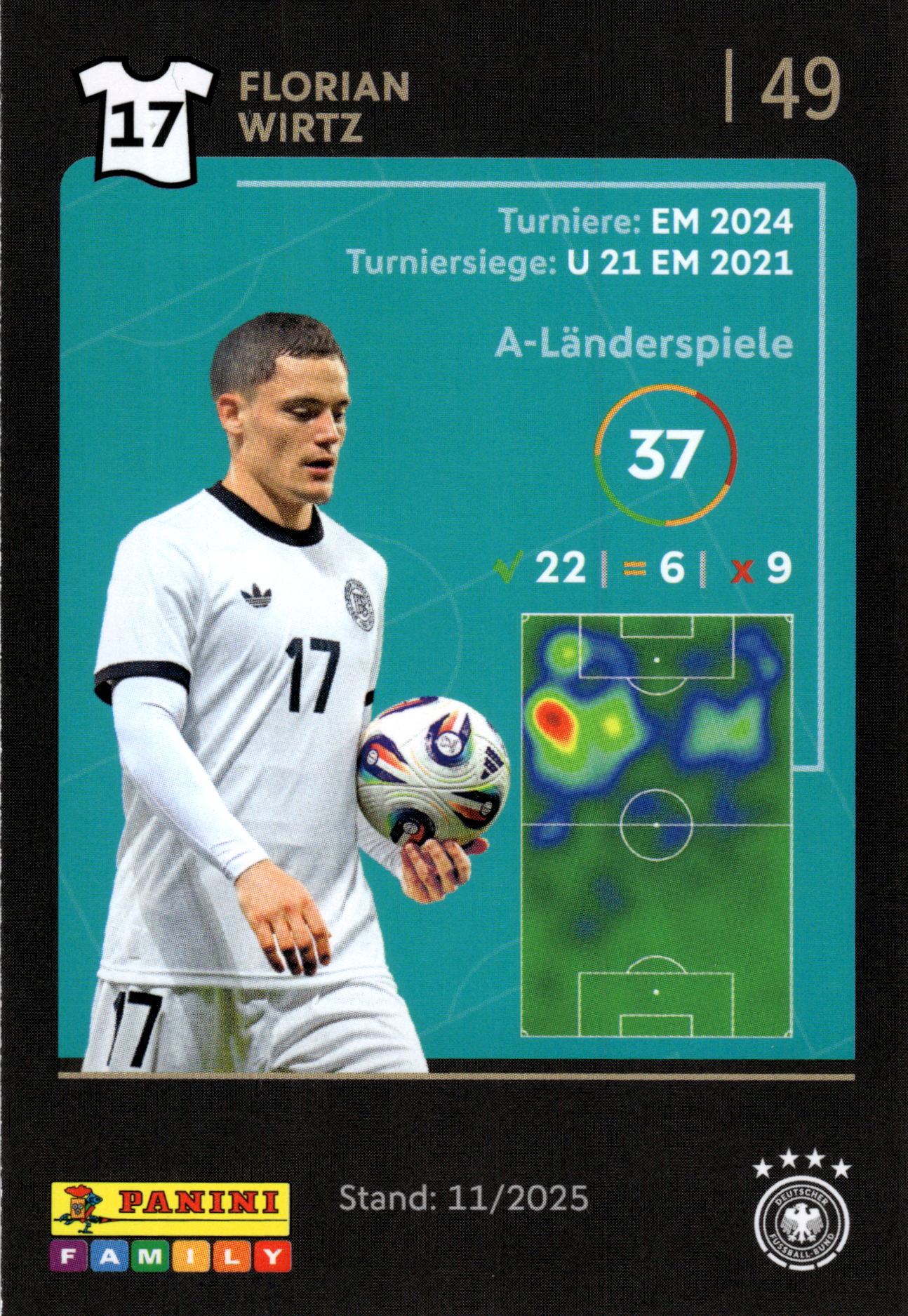 Florian Wirtz - Panini FIFA World Cup DFB-Sammelkarten 2026, Nr. 49