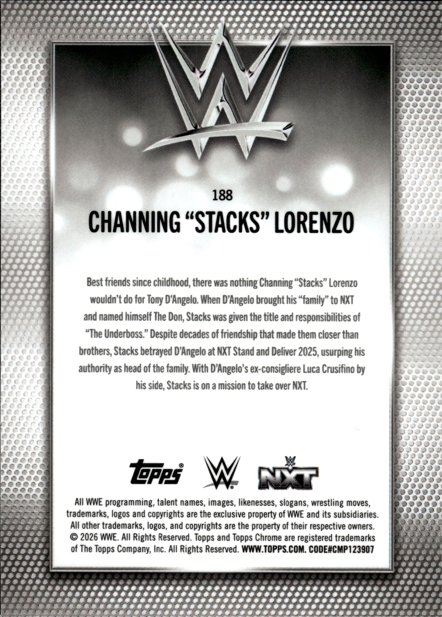 Channing "Stacks" Lorenzo - Topps Chrome WWE Base Set 2026, Nr. 188