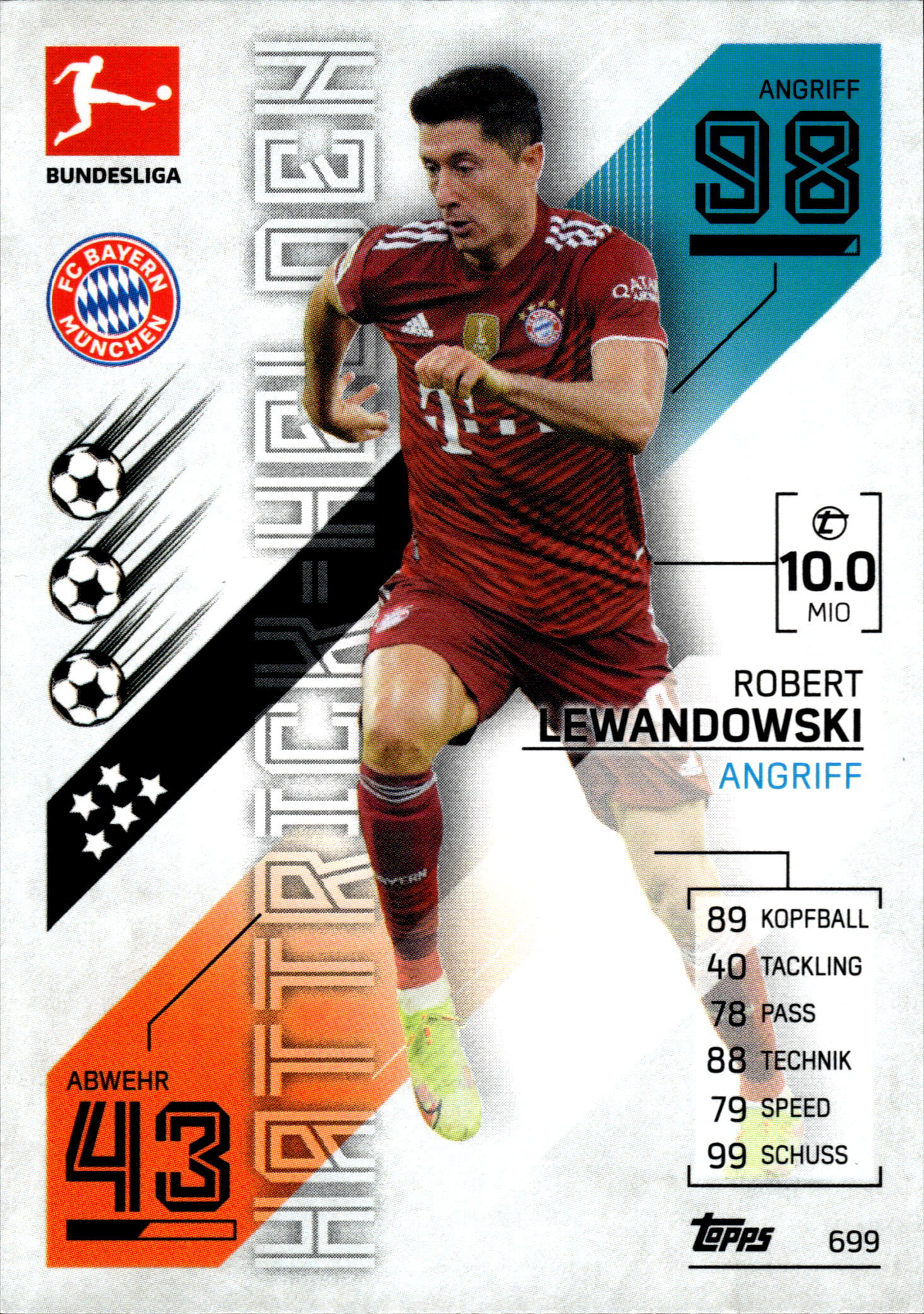 Robert Lewandowski - Topps Match Attax Bundesliga 2021-22, Nr. 699 (Art.-Nr. SG103028)
