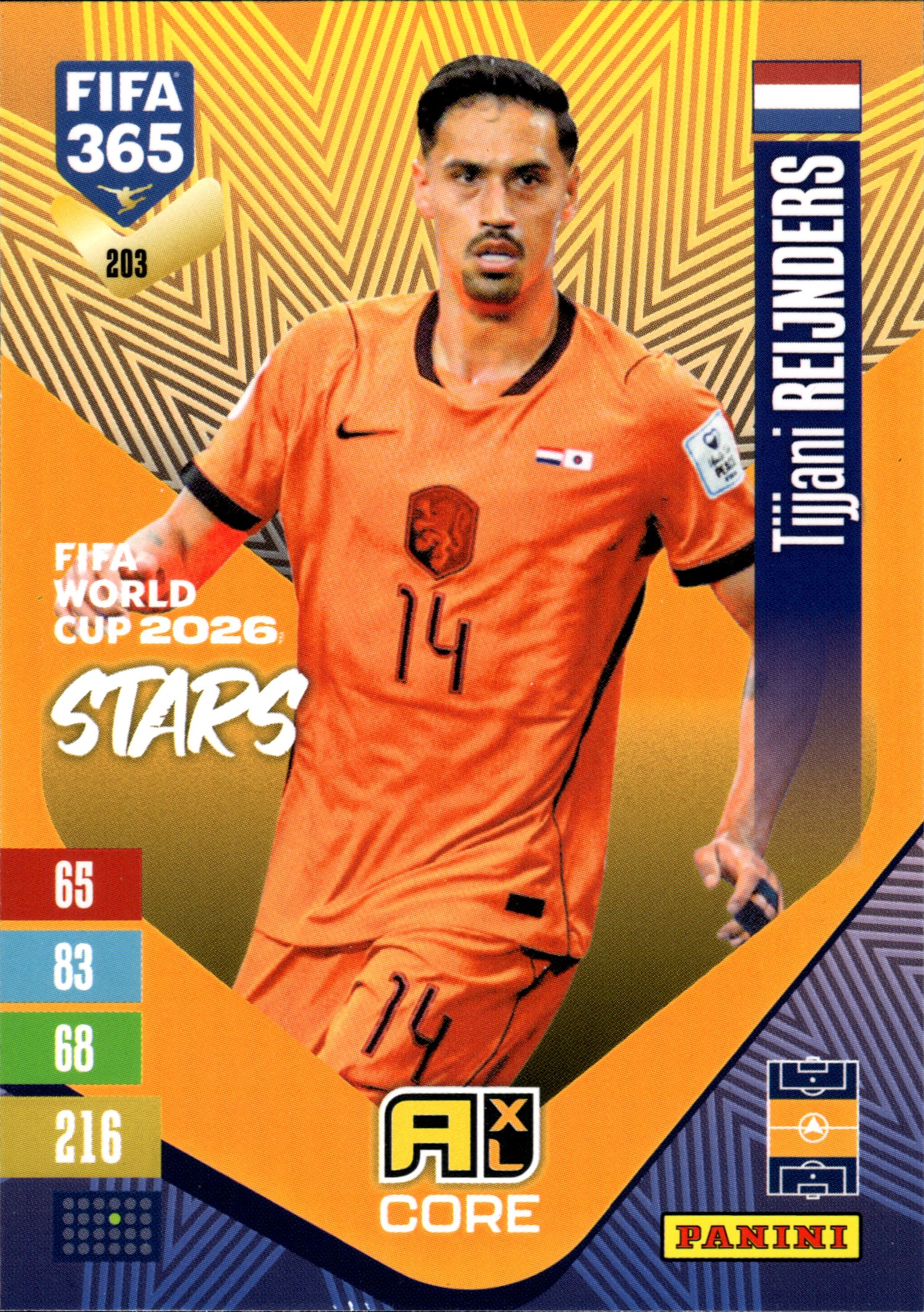 Tijjani Reijnders - Panini Adrenalyn XL FIFA 365 FIFA World Cup 2026 Stars 2026-27, Nr. 203 (Art.-Nr. SG110317)