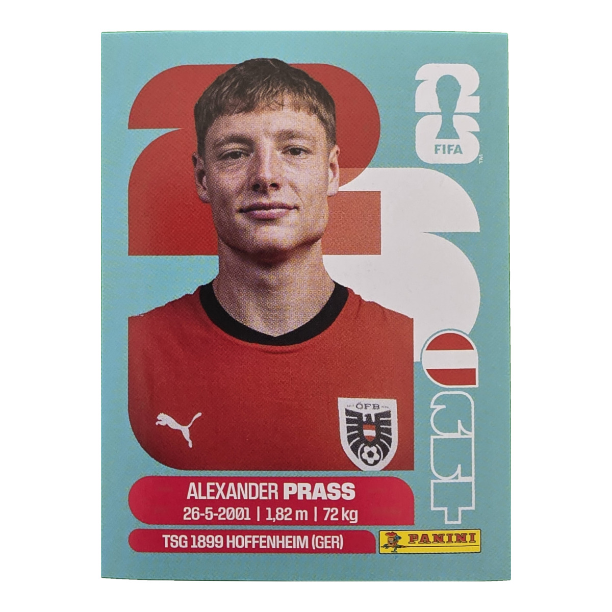 Alexander Prass - Österreich, FIFA WM 2026, Nr. AUT9