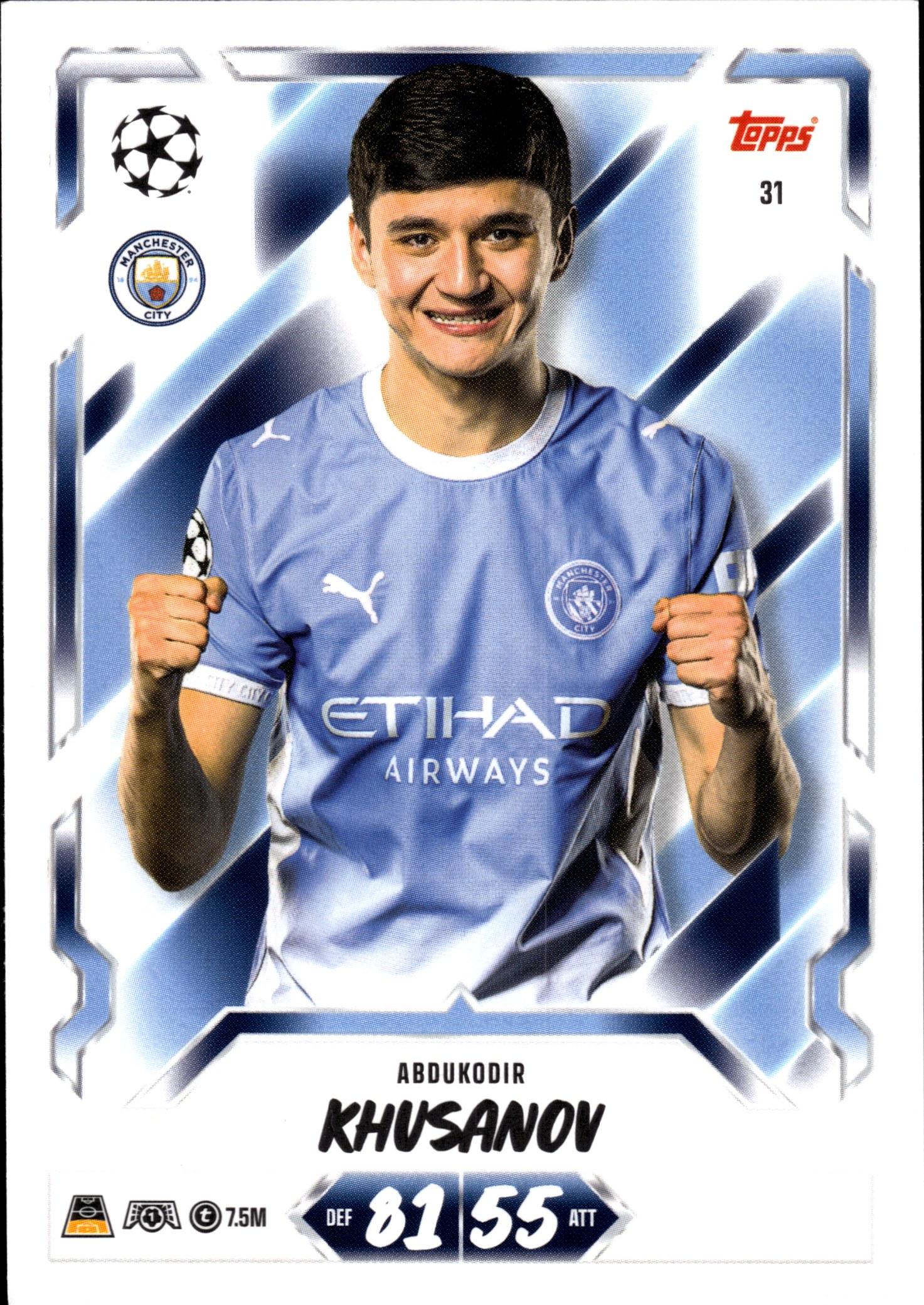 Abdukodir Khusanov - Topps Match Attax UEFA Club Competitions Base Set 2026-27, Nr. 31 (Art.-Nr. SG107152)