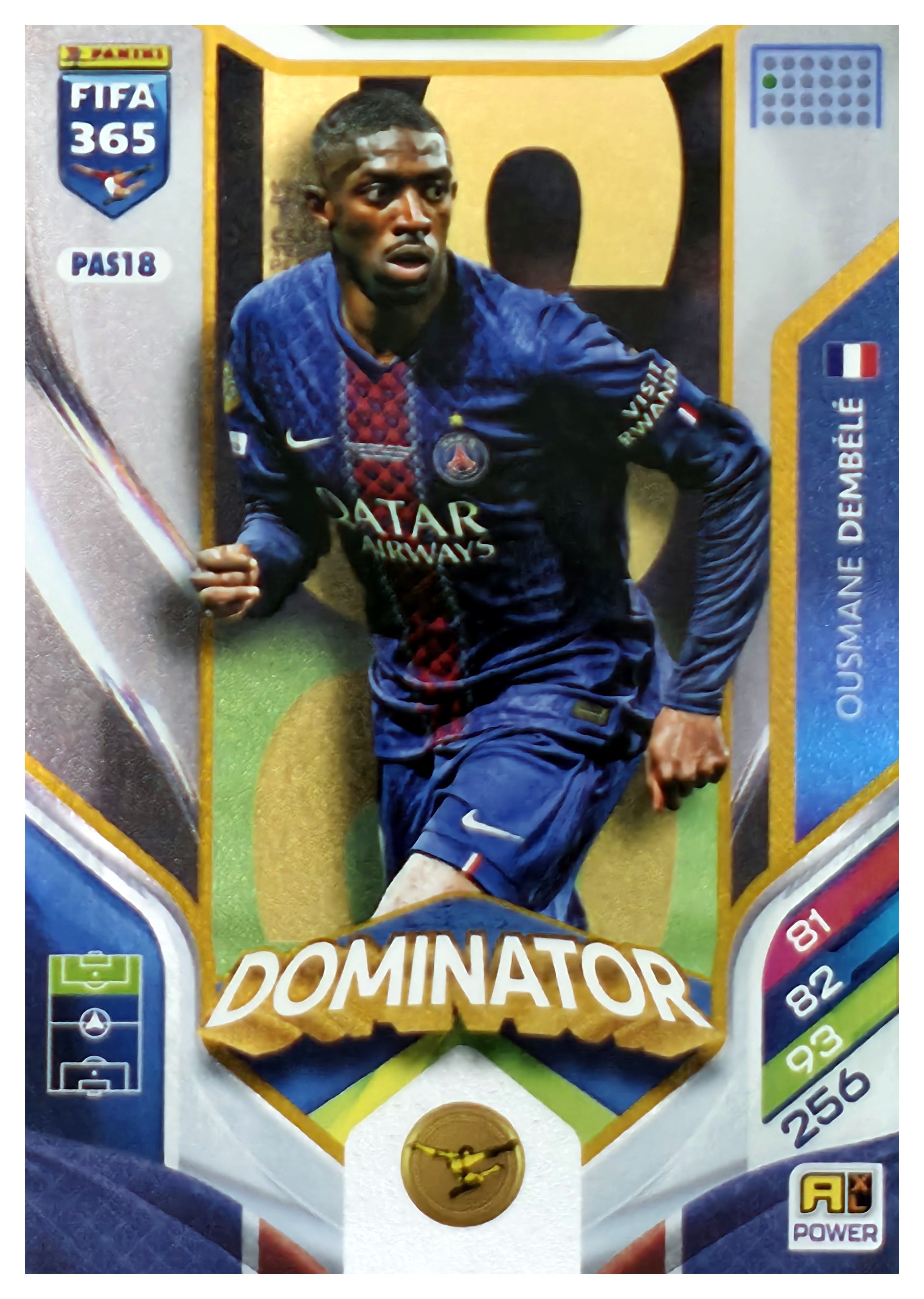 Ousmane Dembélé - Panini Adrenalyn XL FIFA 365 Dominator 2026, Nr. PAS18 – Insert (Art.-Nr. SG108225)