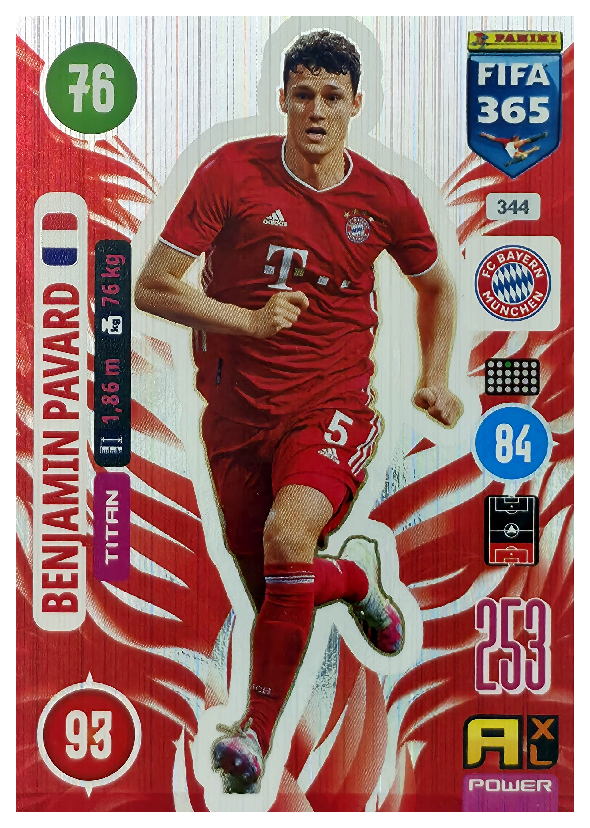 Benjamin Pavard - Panini Adrenalyn XL FIFA 365 Titan 2021, Nr. 344 – Insert (Art.-Nr. SG106459)