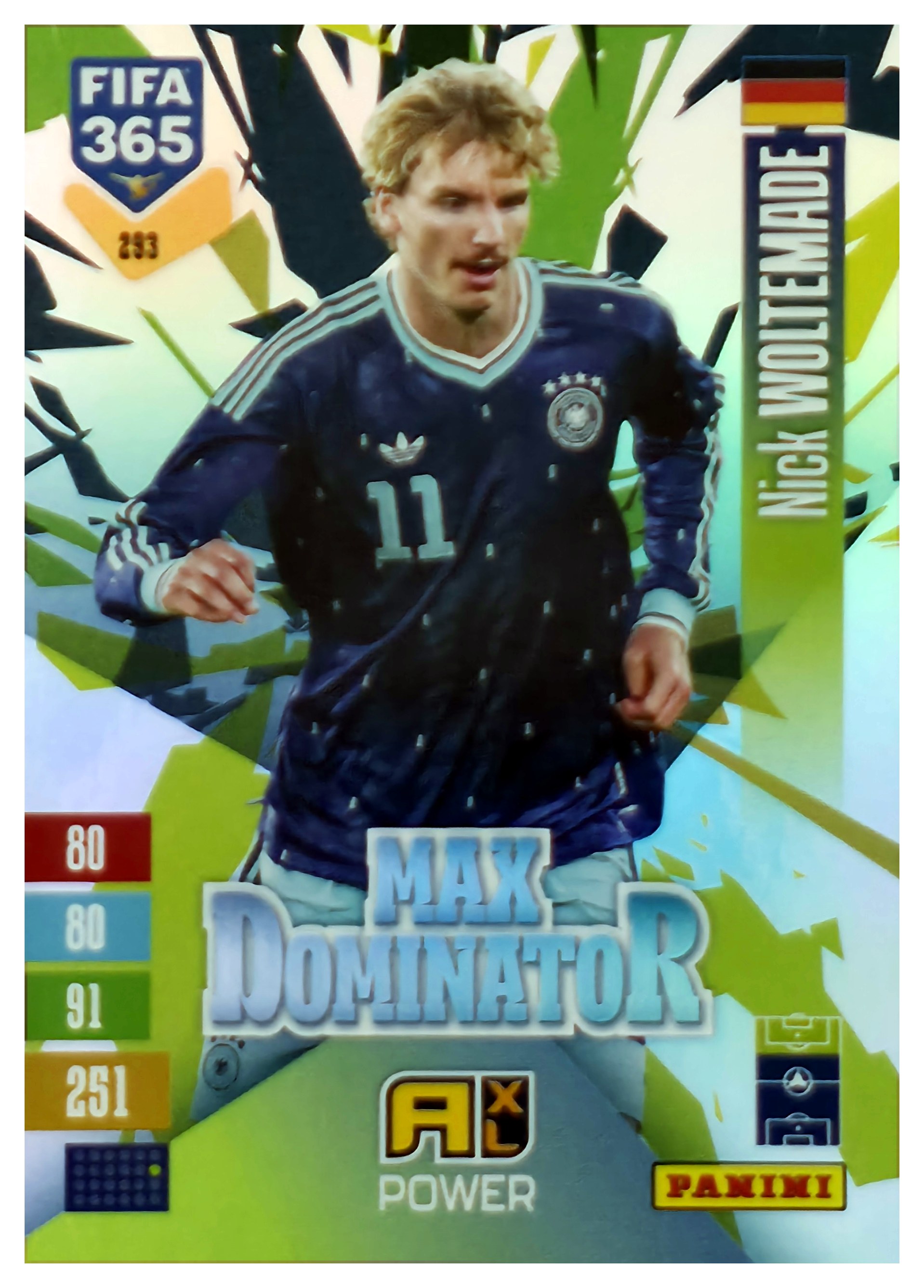 Nick Woltemade - Panini Adrenalyn XL FIFA 365 Max Dominator 2026-27, Nr. 293 – Insert (Art.-Nr. SG110625)