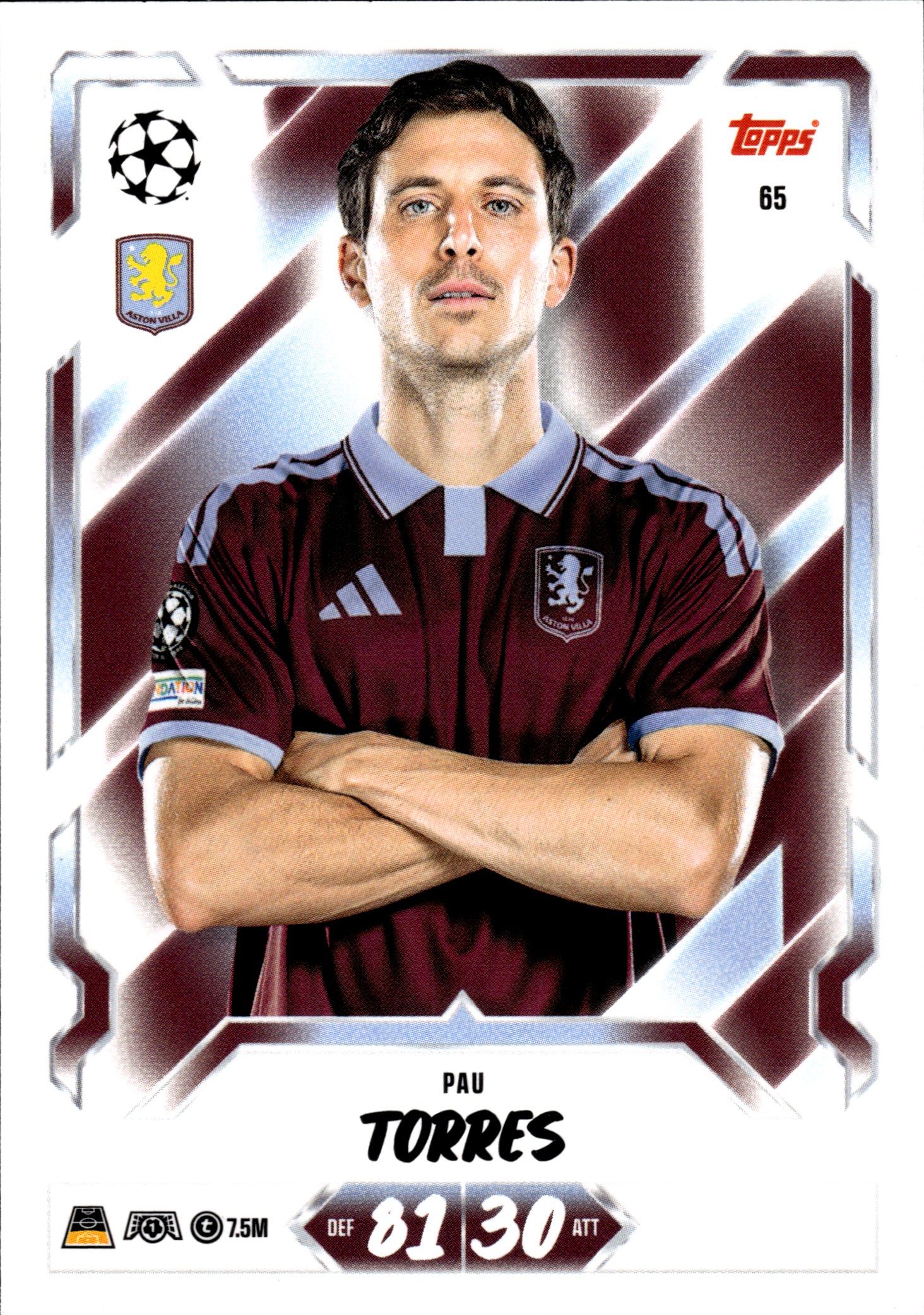 Pau Torres - Topps Match Attax UEFA Club Competitions Base Set 2026-27, Nr. 65 (Art.-Nr. SG107157)