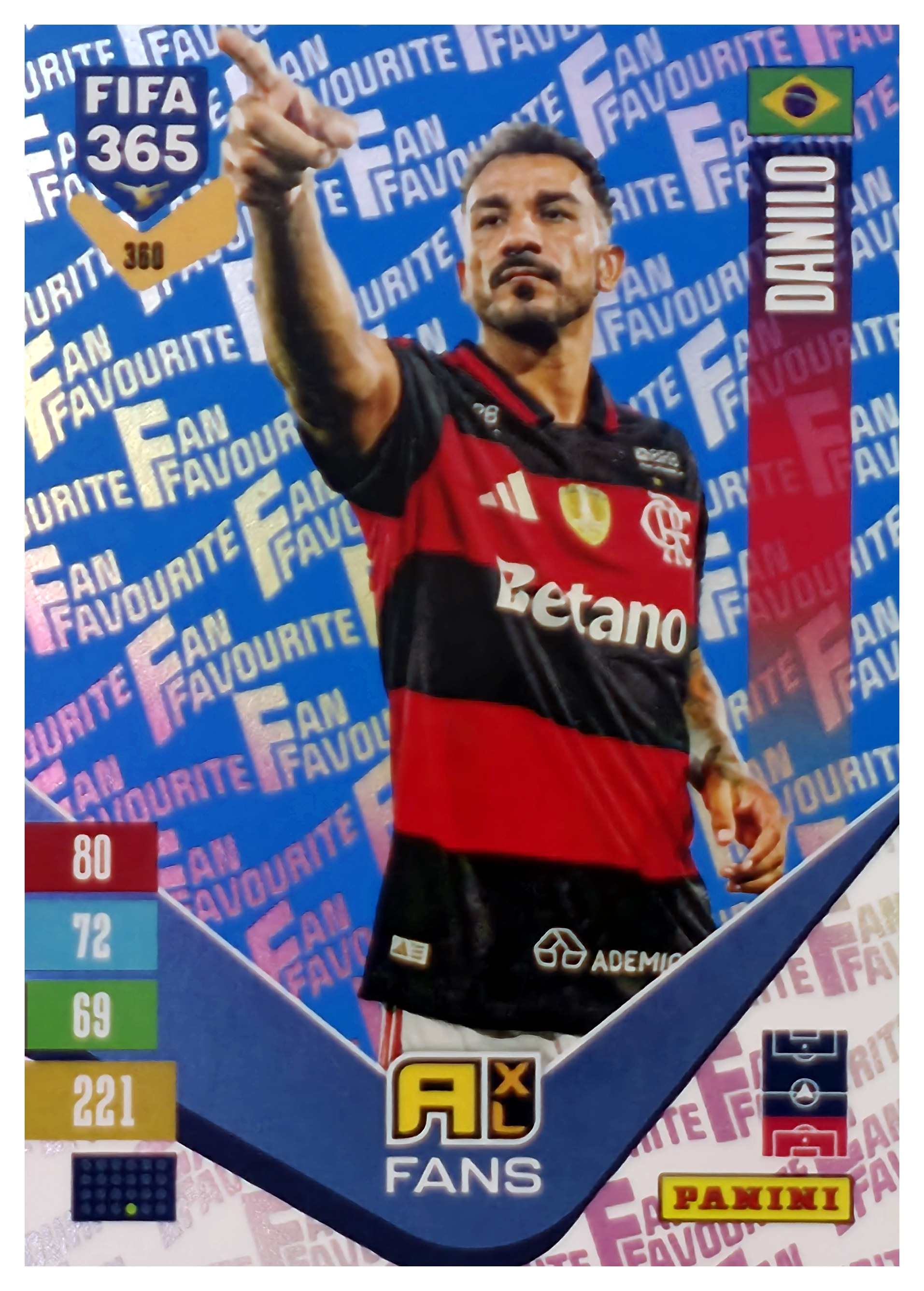 Danilo - Panini Adrenalyn XL FIFA 365 Fan Favourites 2026-27, Nr. 360 – Blue, Insert (Art.-Nr. SG110569)