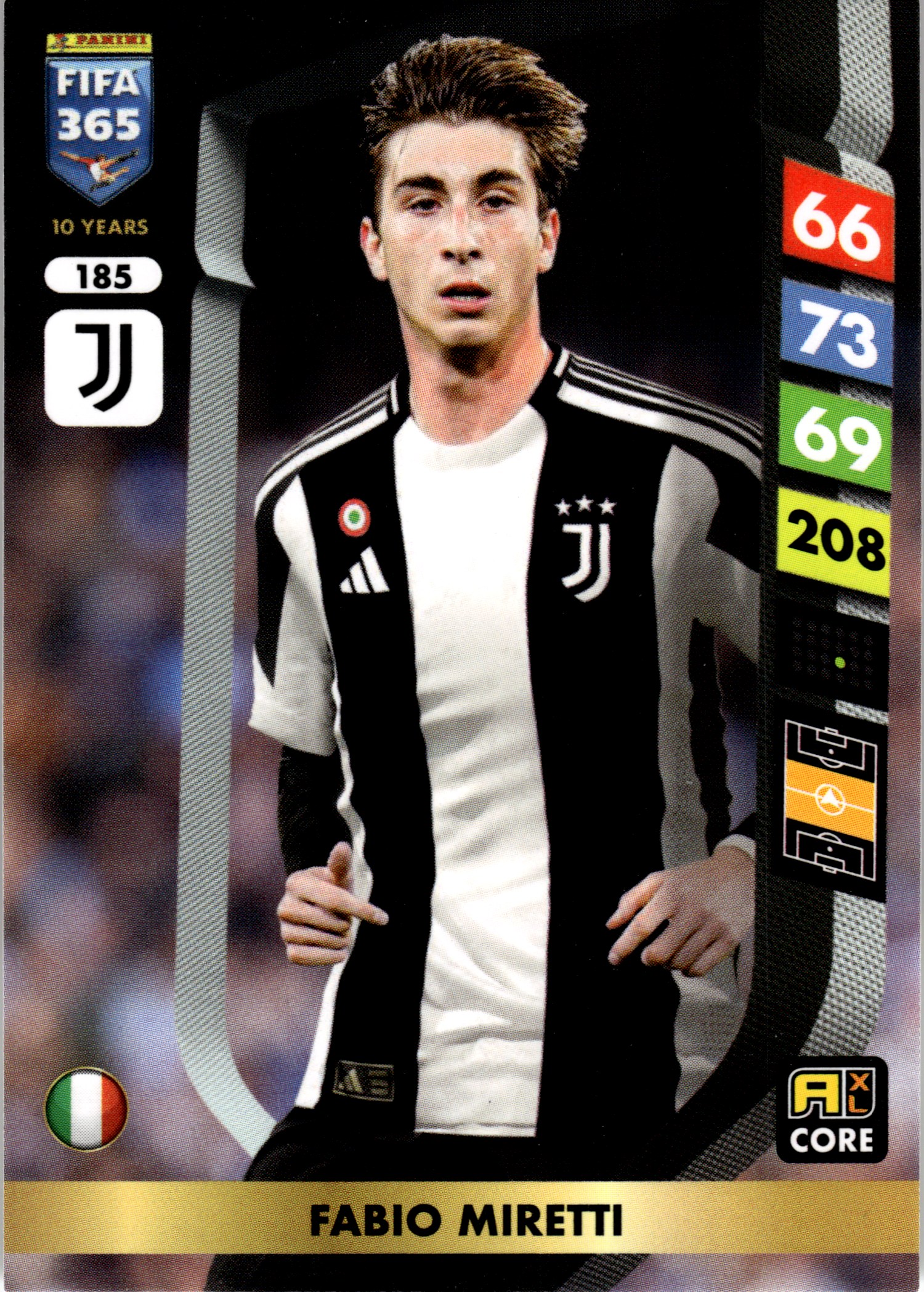 Fabio Miretti - Panini Adrenalyn XL FIFA 365 Base Set 2025, Nr. 185 (Art.-Nr. SG107731)
